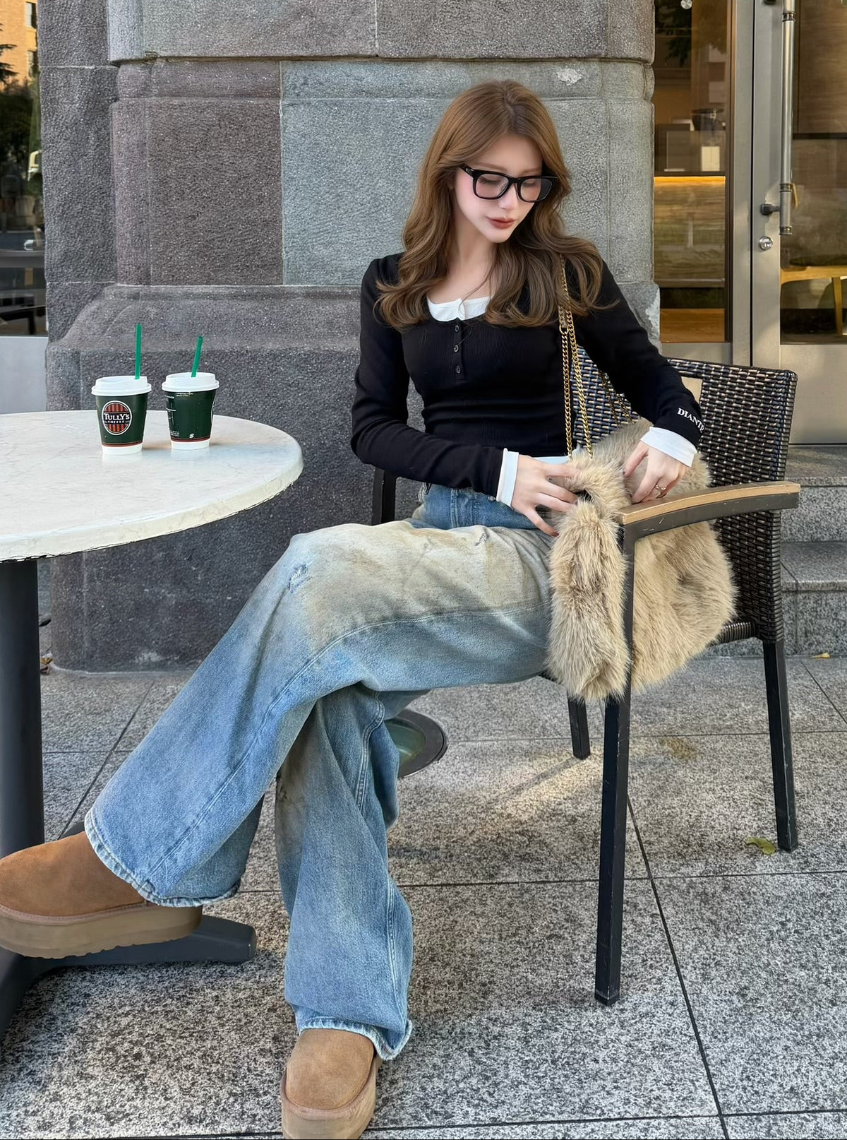 【予約】Layered long sleeve rib tops(11月上旬発送予定)