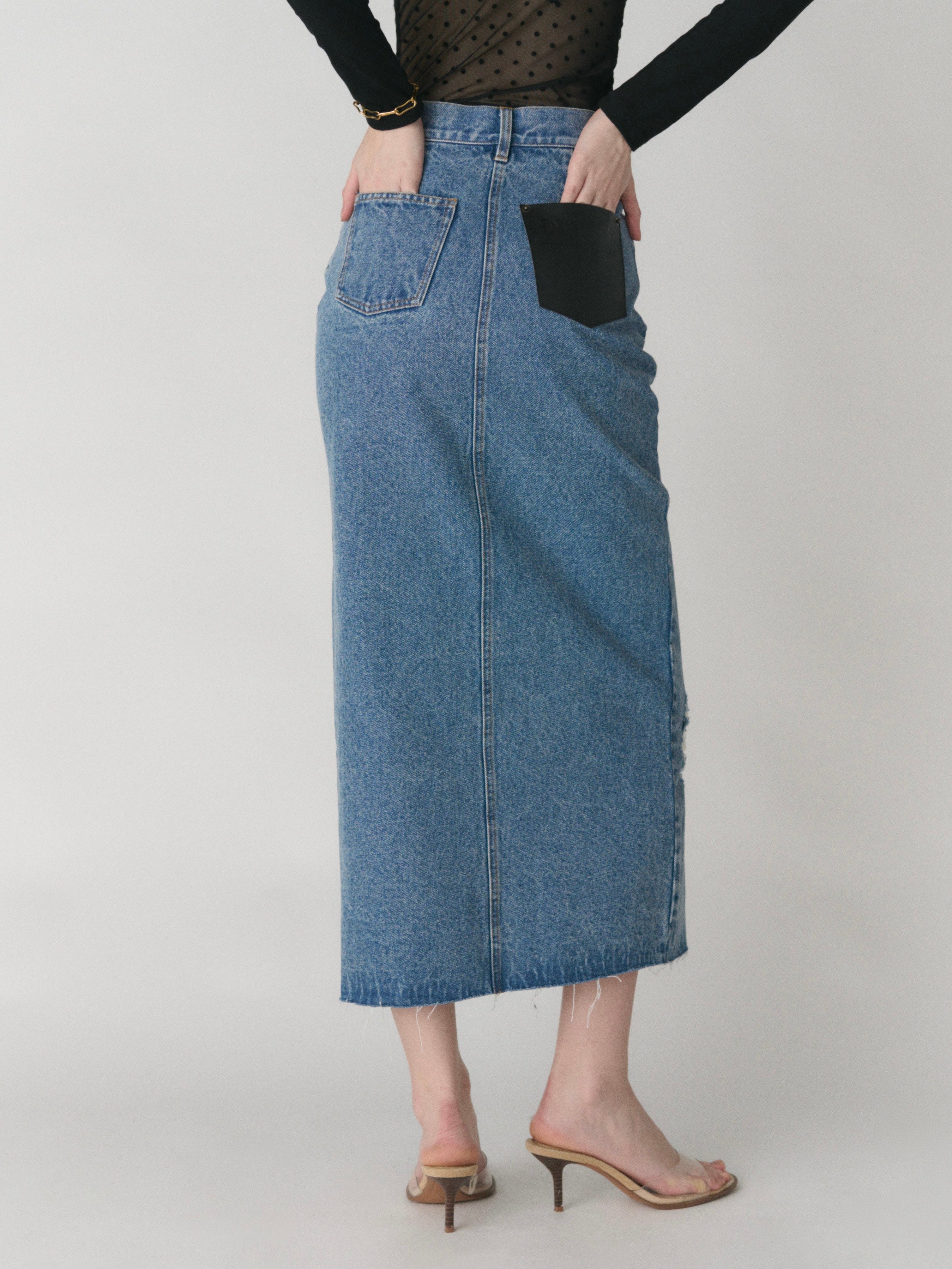 diante デニムロングスカート Front slit damage long skirt | DIANTÉ (ディアンテ)公式通販サイト