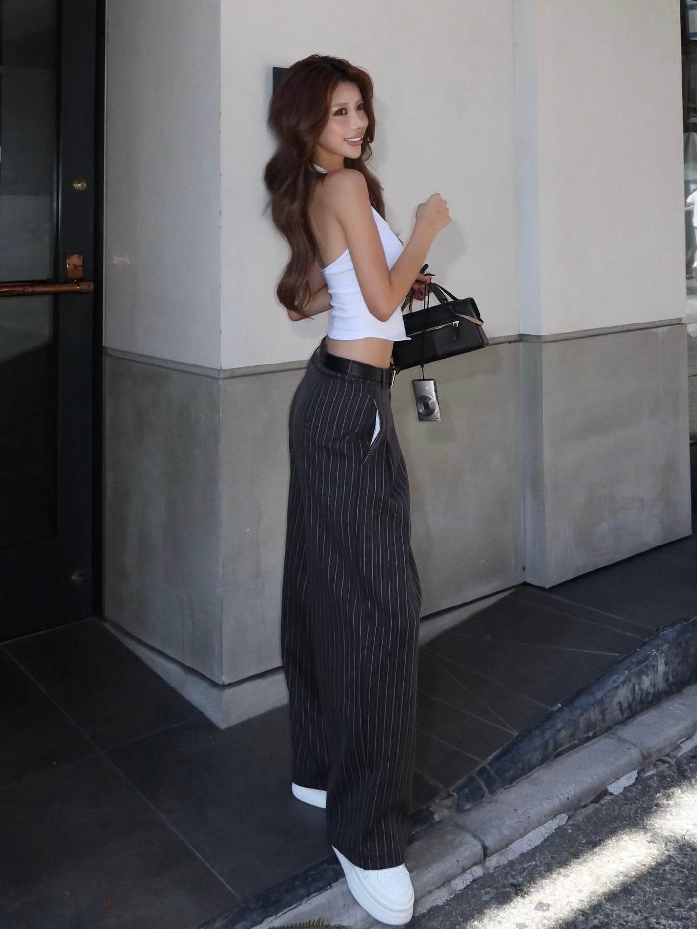 【予約】Two tuck stripe loose pants(8月中旬発送予定)