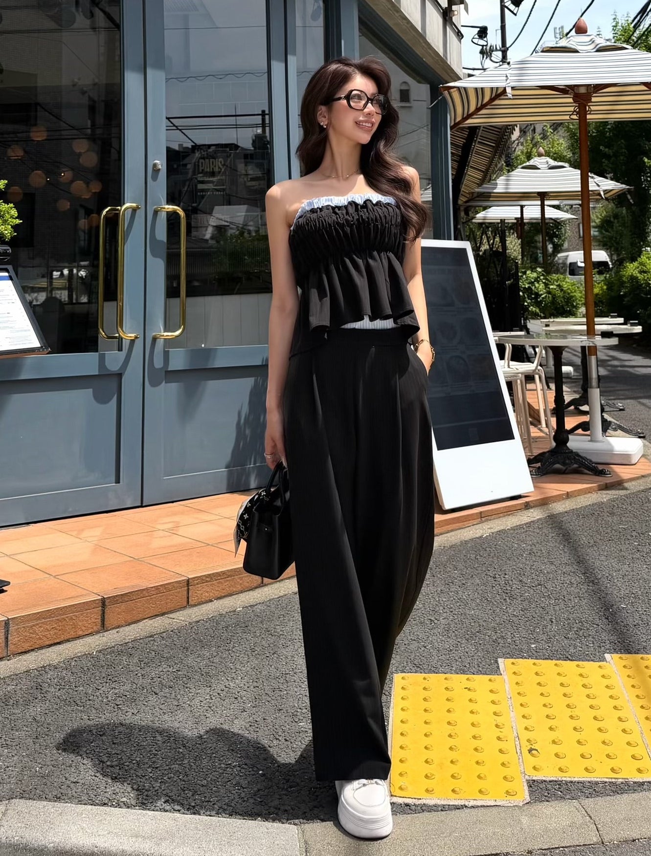 【予約】Layered peplum bare top(SETUP着用可)(BEG 9月下旬発送予定)