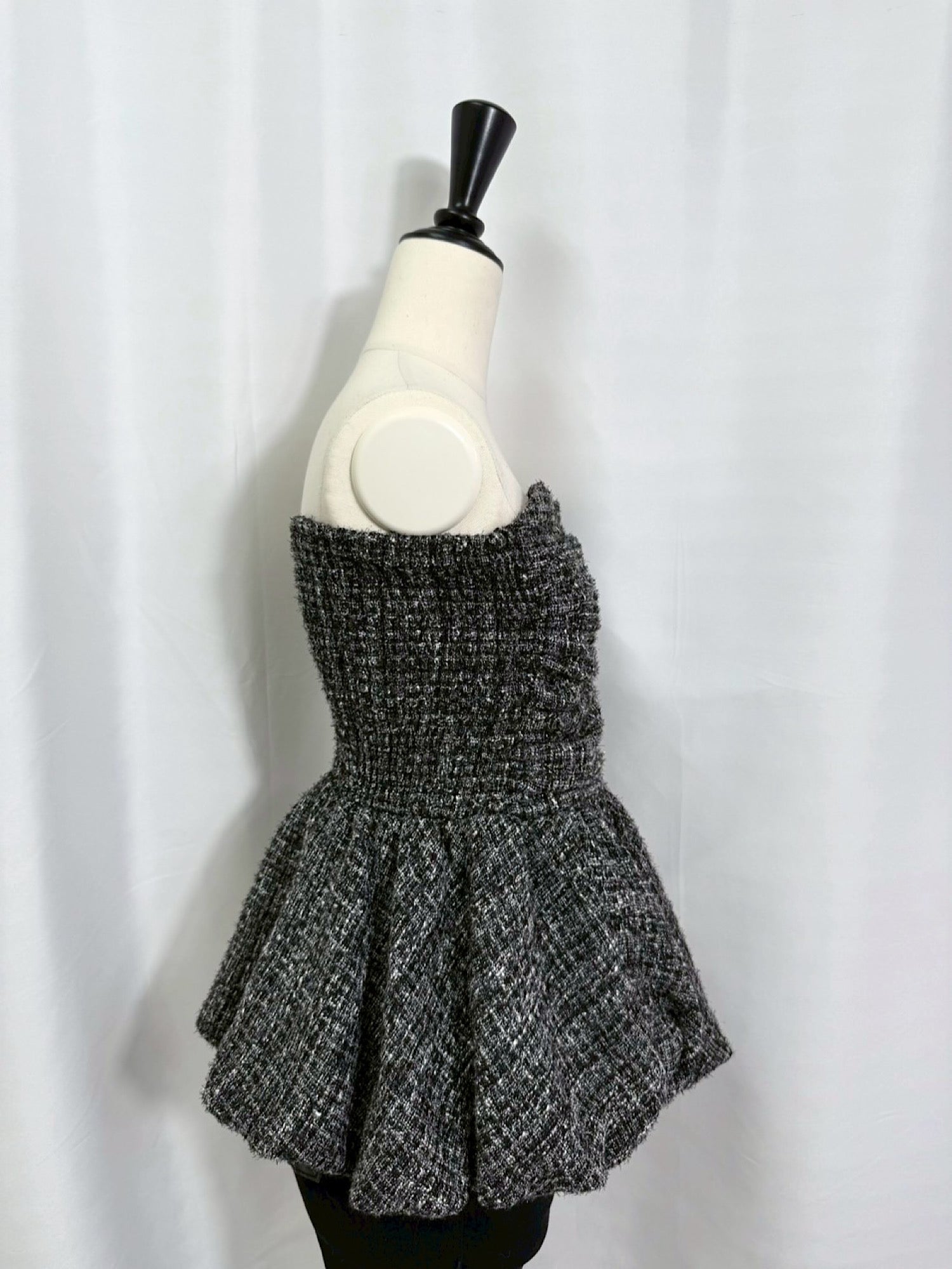 Classic tweed peplum baretop（SET UP着用可）