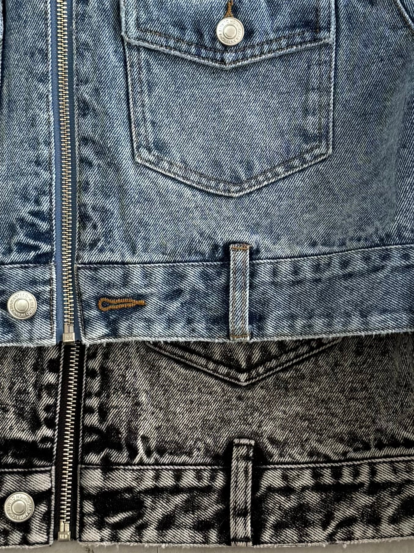 Fade denim zip up jacket