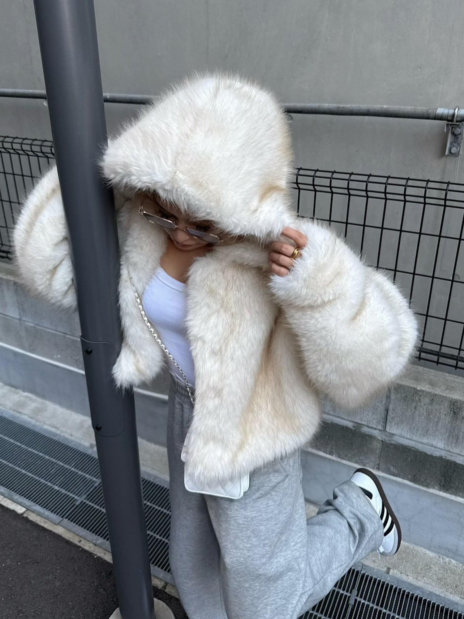【予約】Premium eco fur hoodie coat(11月中旬〜下旬発送予定)