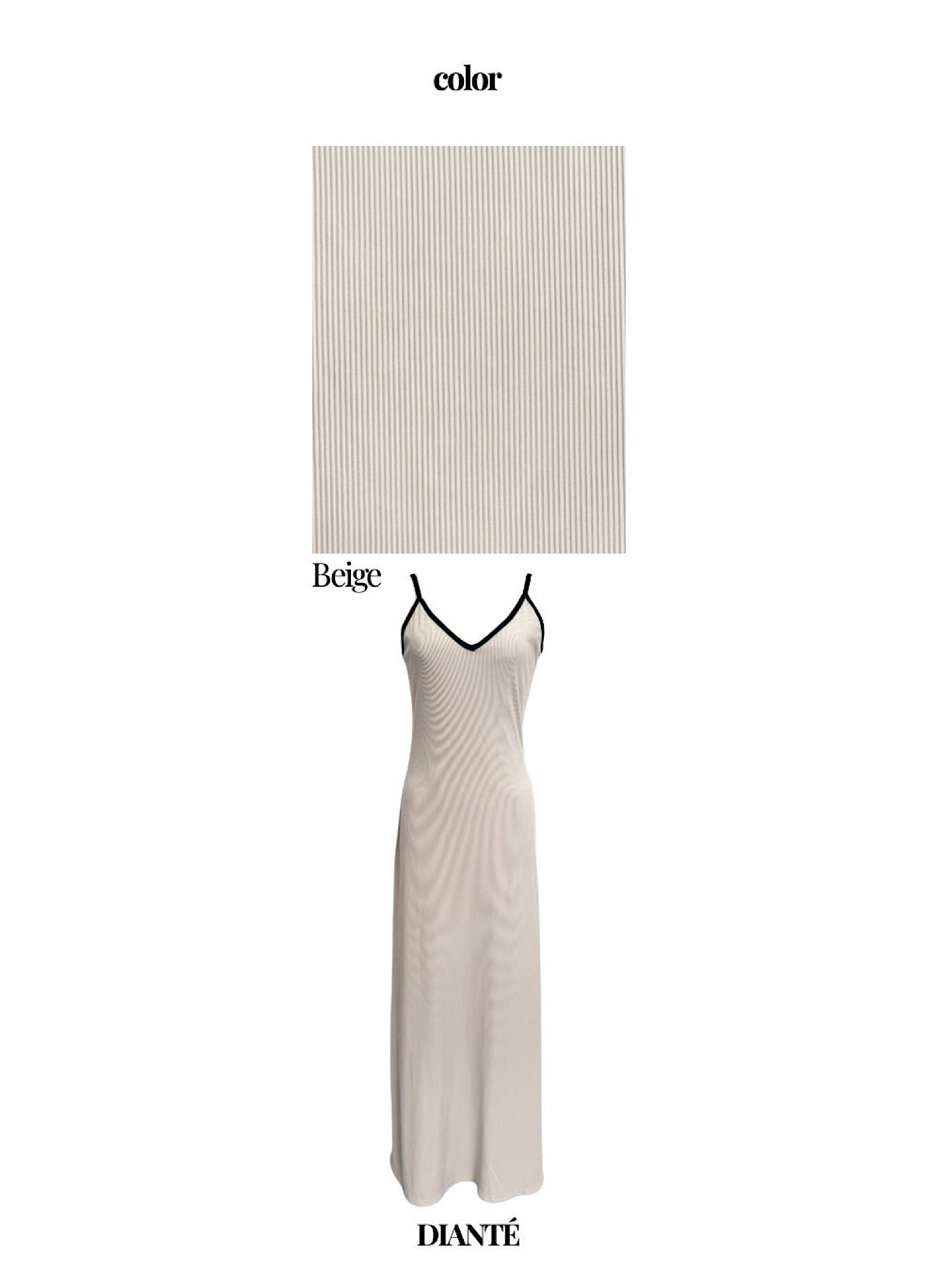 Bicolor piping cami-dress