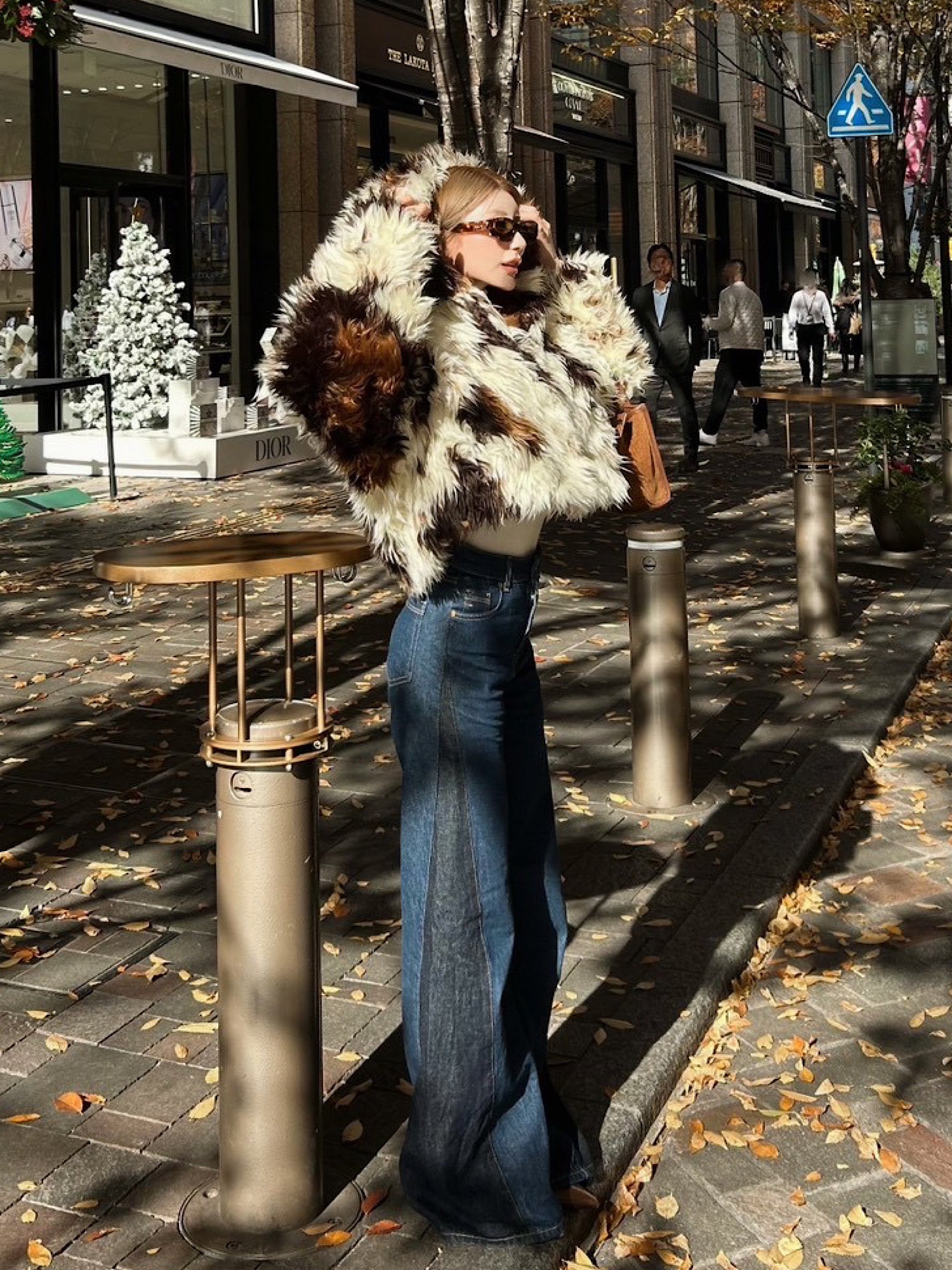 Premium eco fur hoodie coat