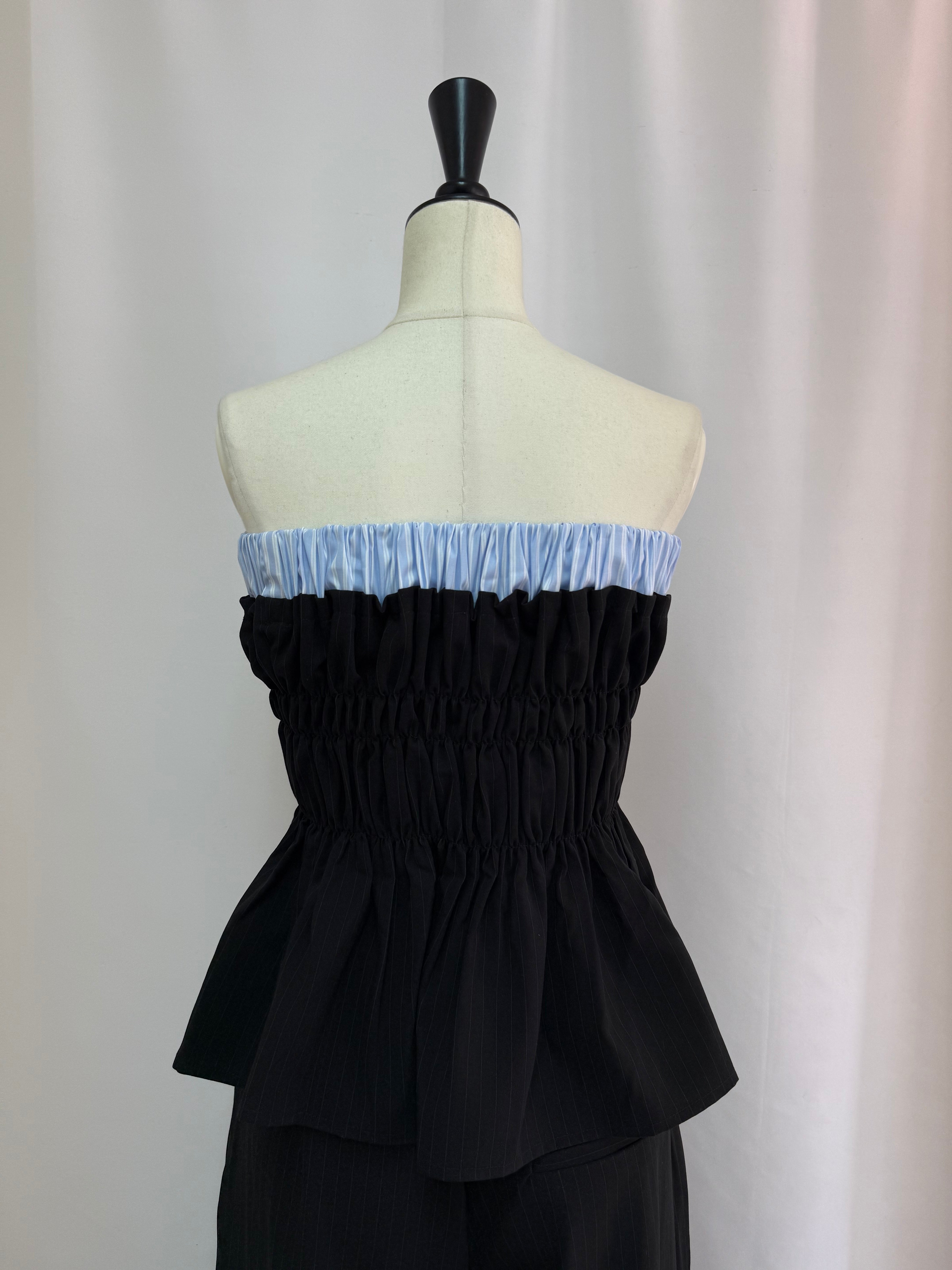 Layered peplum bare top(SETUP着用可)