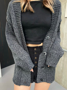 Melange over knit cardigan