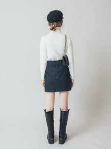 Denim high waist mini skirt