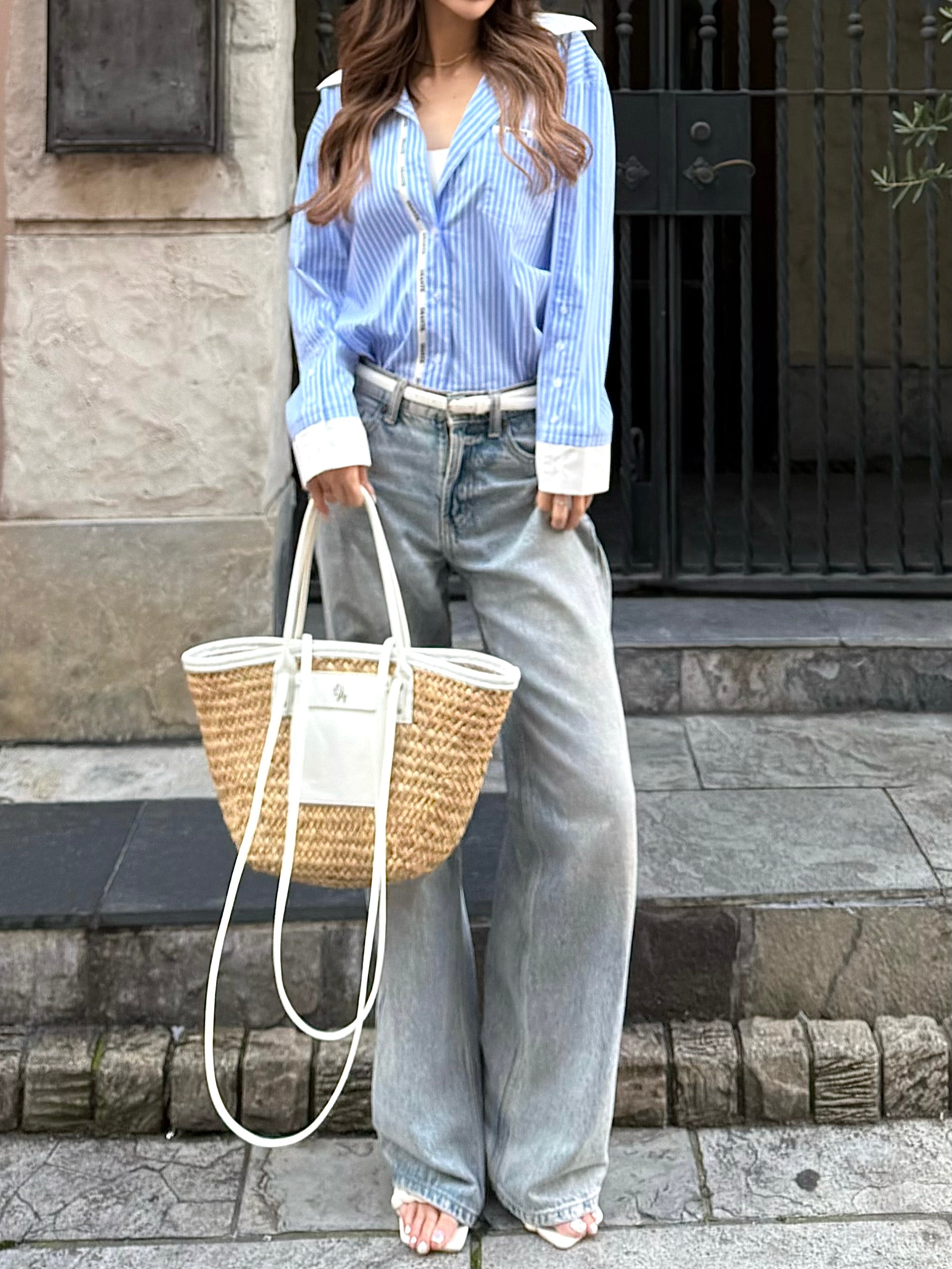 Leather piping rattan bucket bag | DIANTÉ (ディアンテ)公式通販サイト