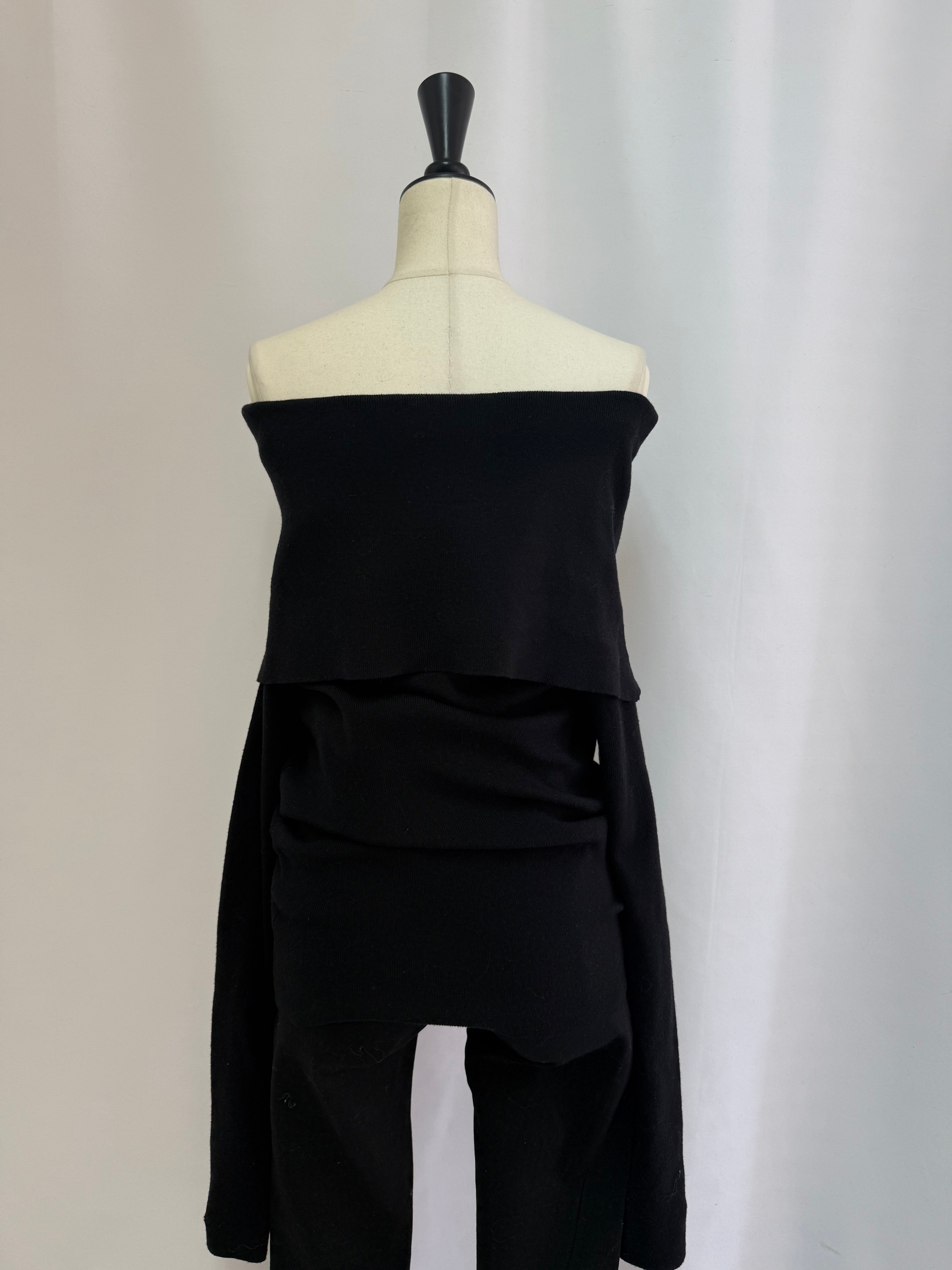Loose flap off shoulder knit