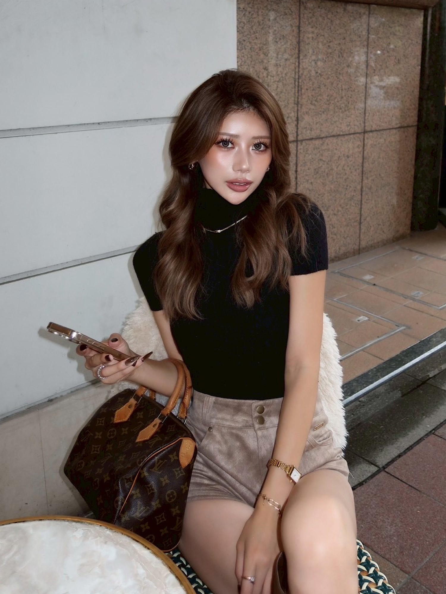 【予約】Accent logo turtleneck half knit(11月中旬〜下旬発送予定)