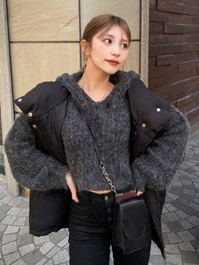 Hoodie down vest jacket