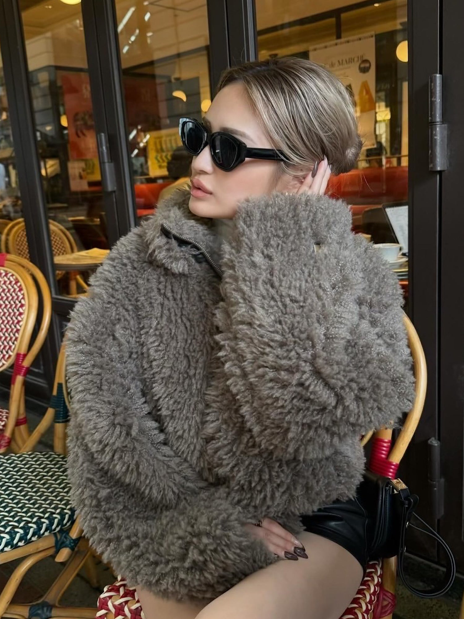 ジャケット・アウター DIANTE FLUFFY BOA CROPPED BLOUSON GRY Fluffy boa cropped blouson | DIANTÉ (ディアンテ)公式通販サイト
