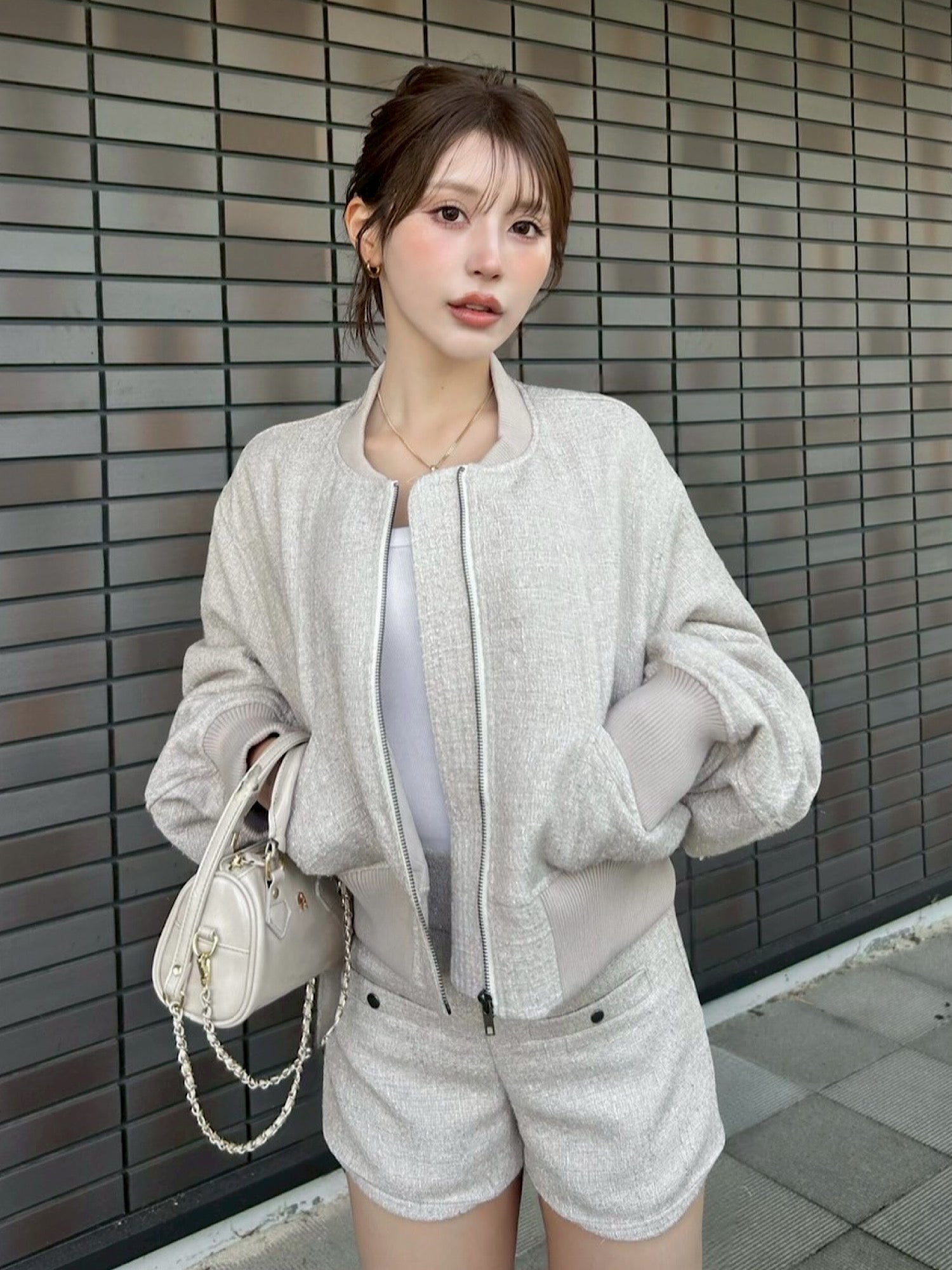 Classic tweed blouson