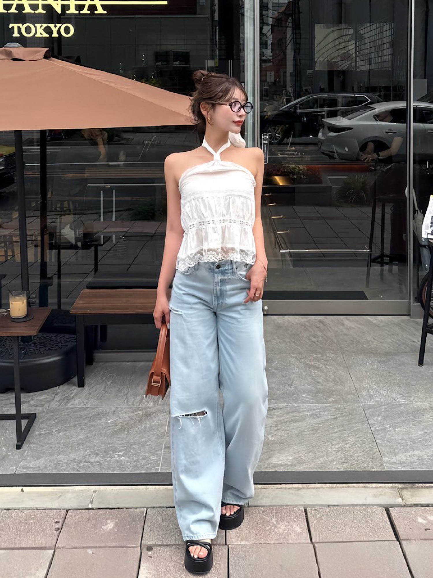 Embroidery damage denim