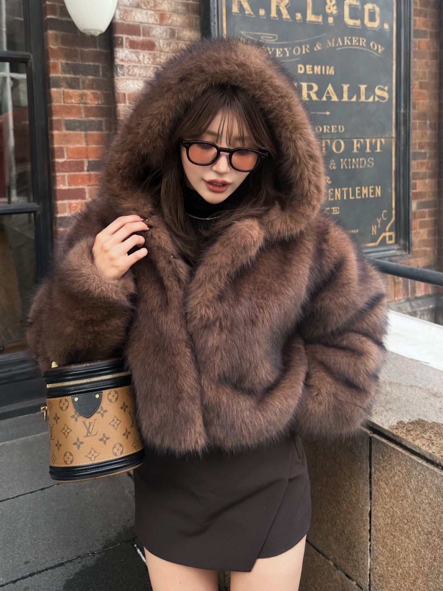 【予約】Premium eco fur hoodie coat(11月中旬〜下旬発送予定)