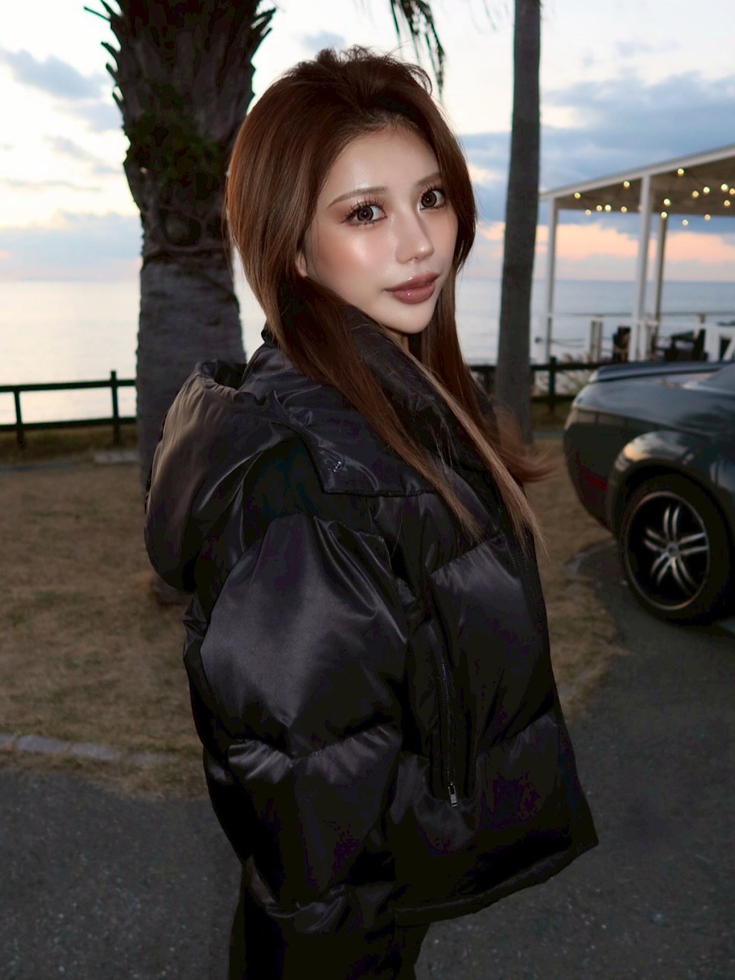 Luster hoodie eco down jacket