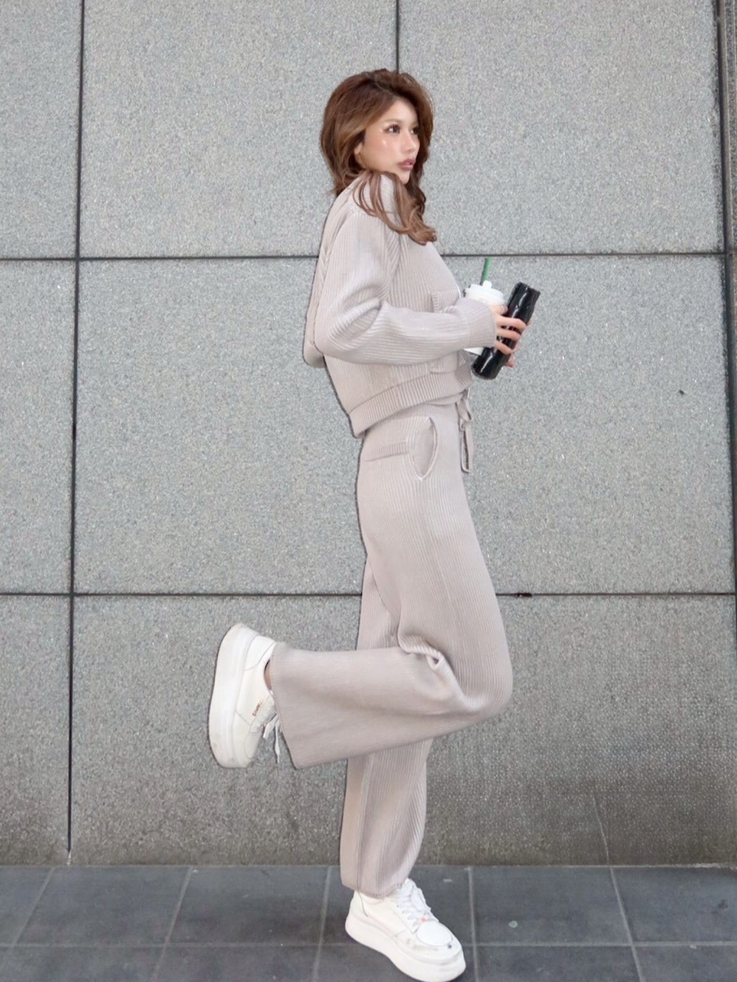 【予約】Royal rib knit pants(SETUP着用可)(2月上旬〜中旬発送予定)