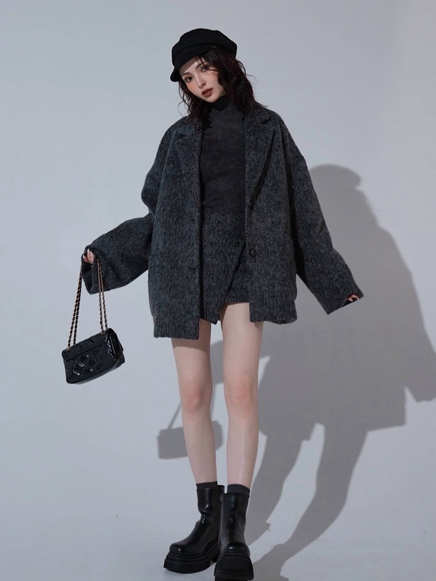 【予約】Square toe middle boots(10月下旬〜11月上旬発送予定)