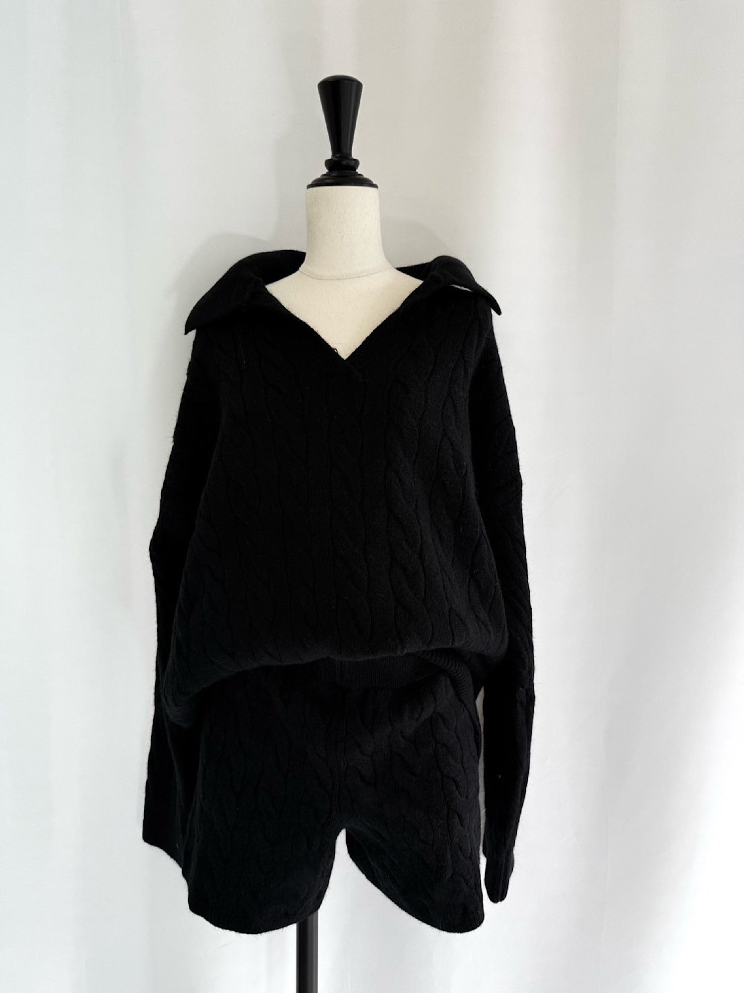 【予約】Cable skipper knit✕Knit shorts SET UP(1月下旬〜2月上旬発送予定)