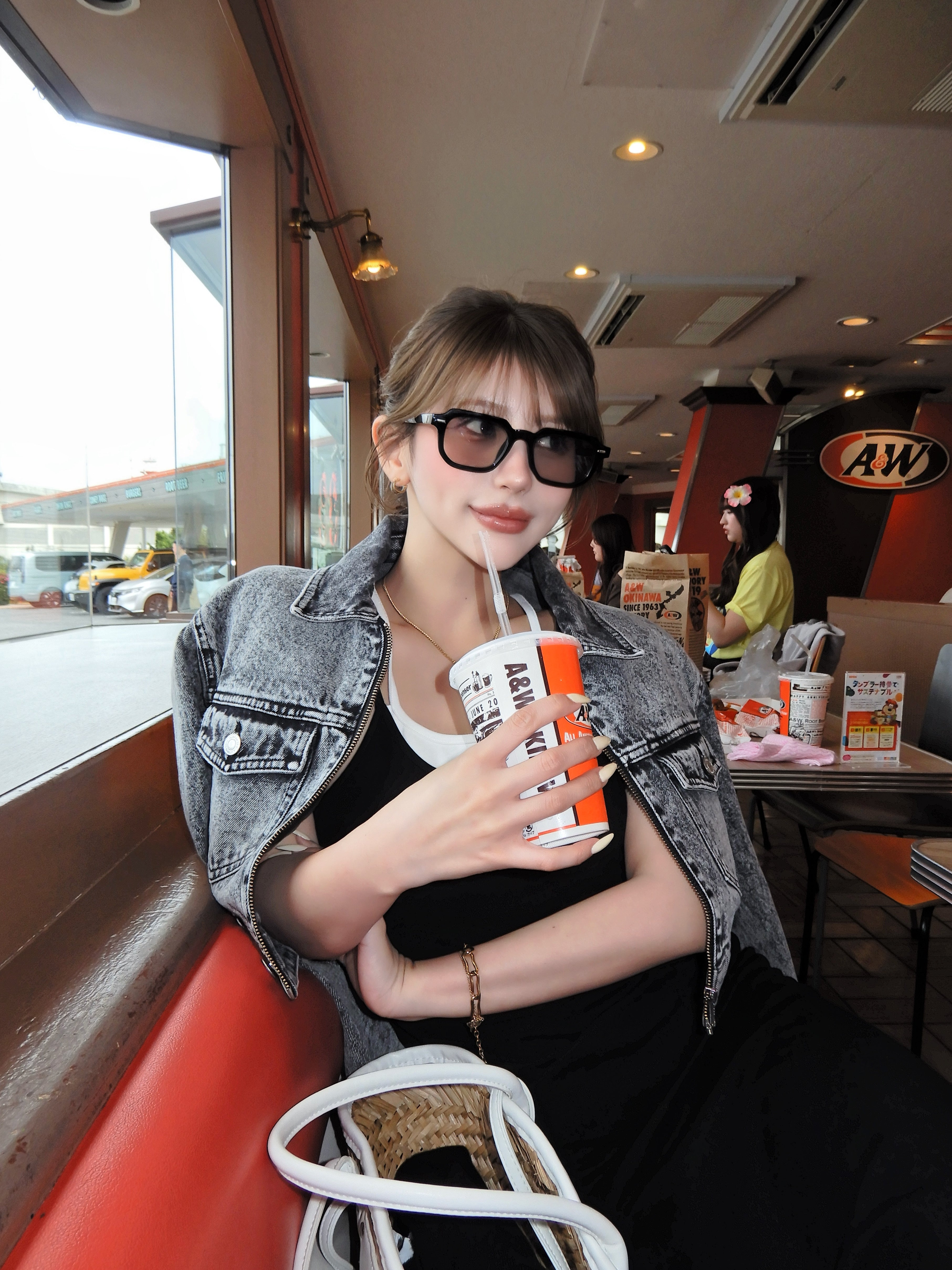 Fade denim zip up jacket