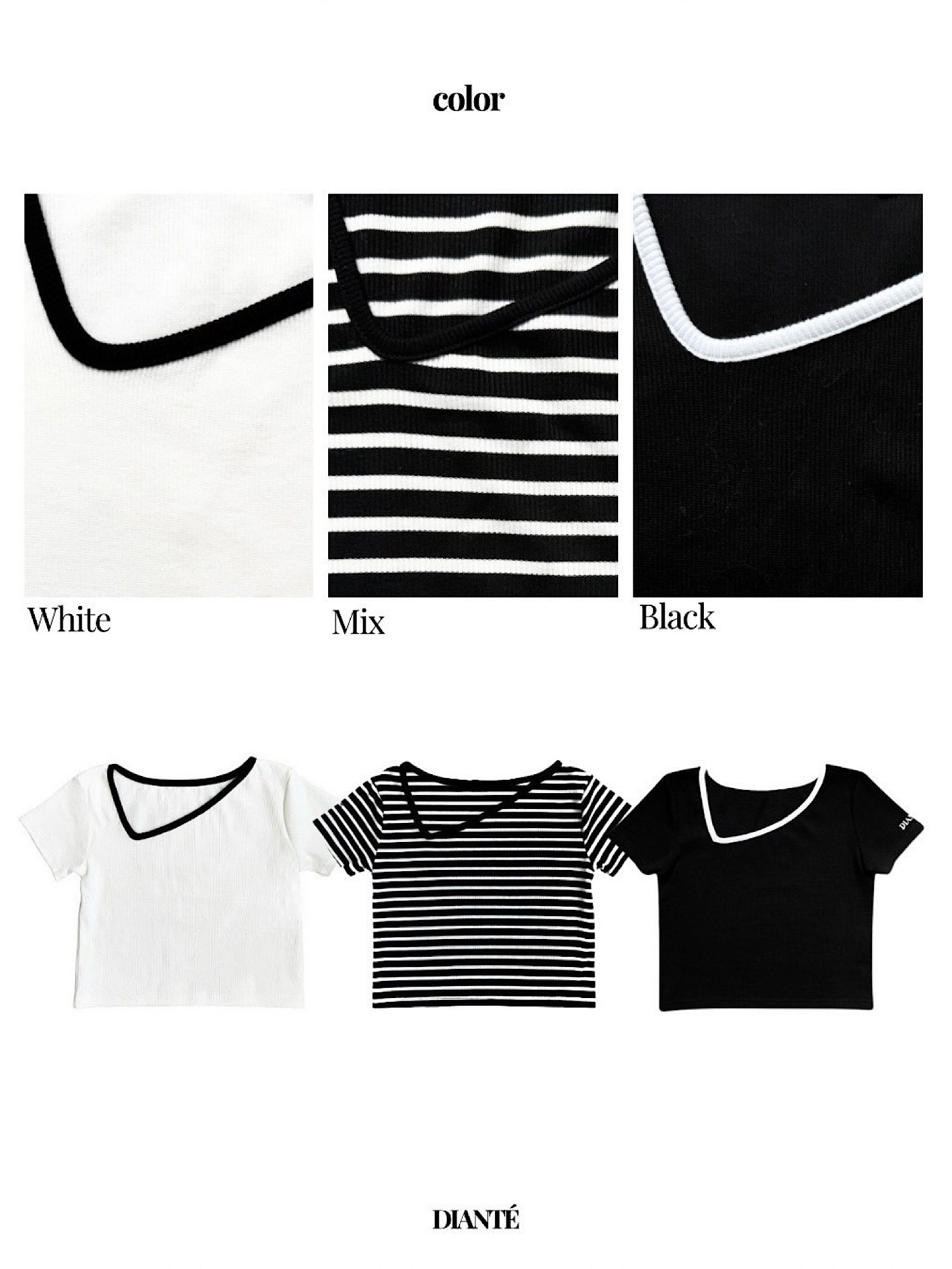 Asymmetry neck half sleeve tops
