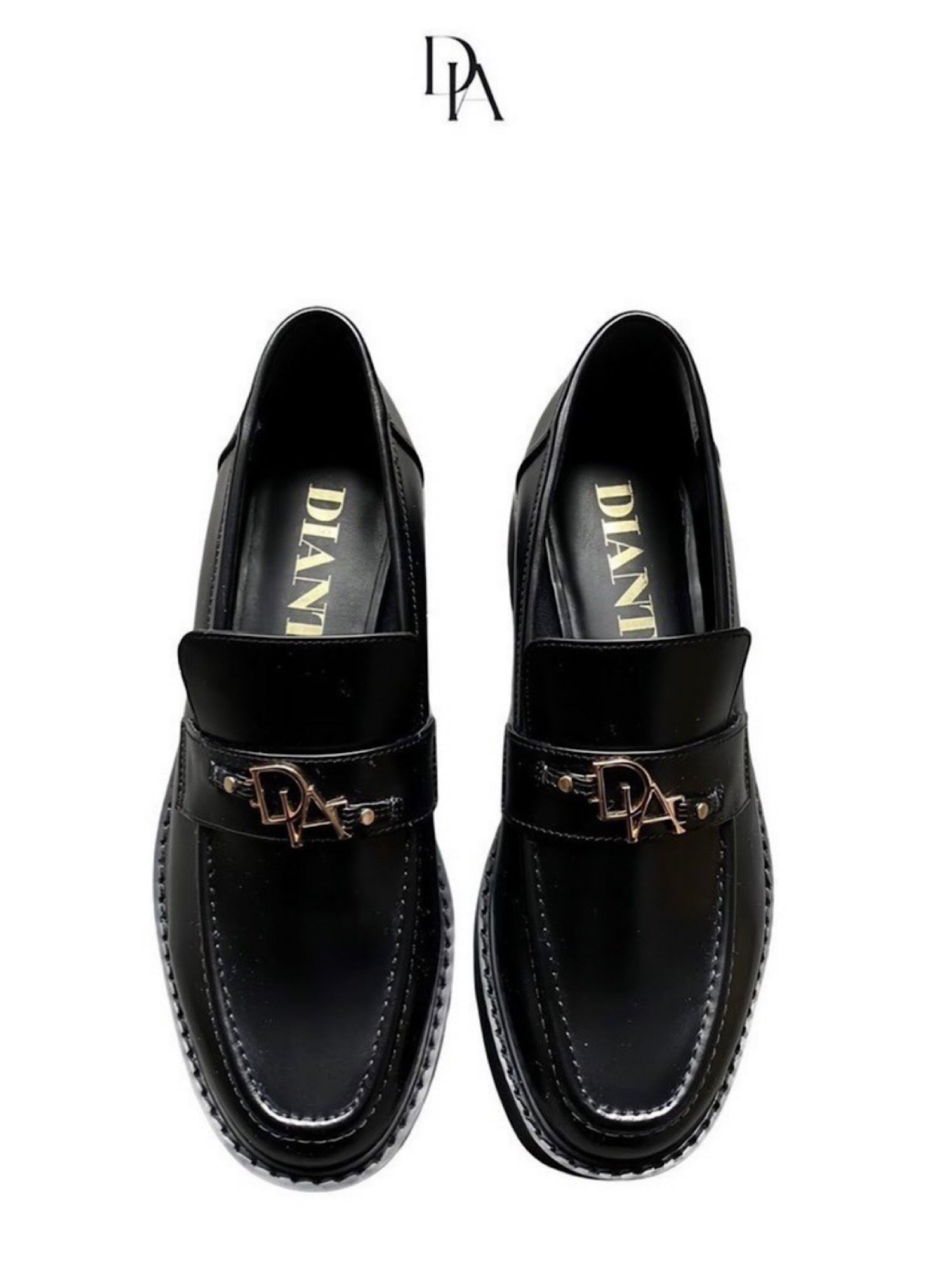 Logo platform loafers