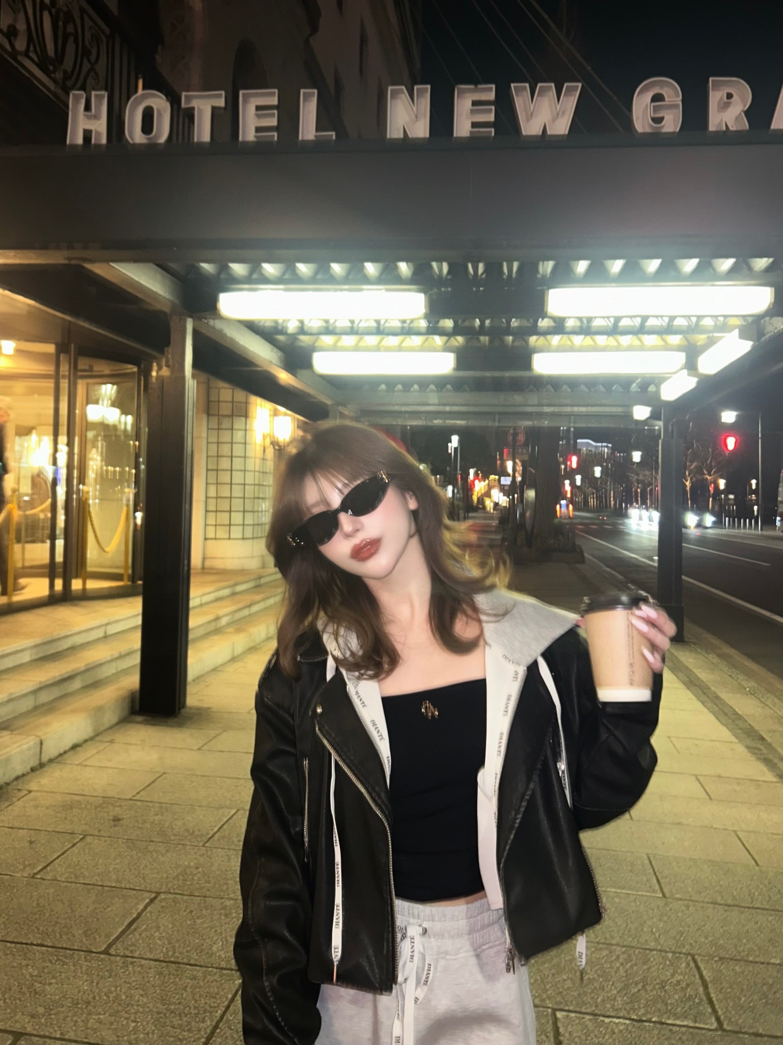 Lace up eco leather riders jacket