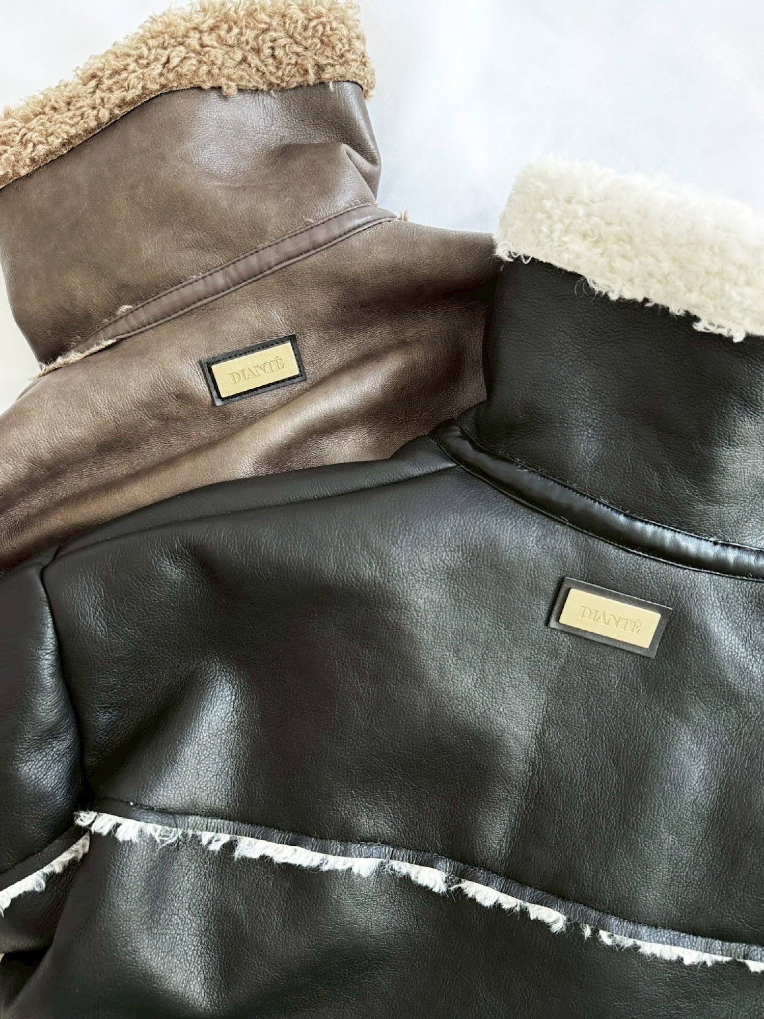 Volume collar loose mouton jacket