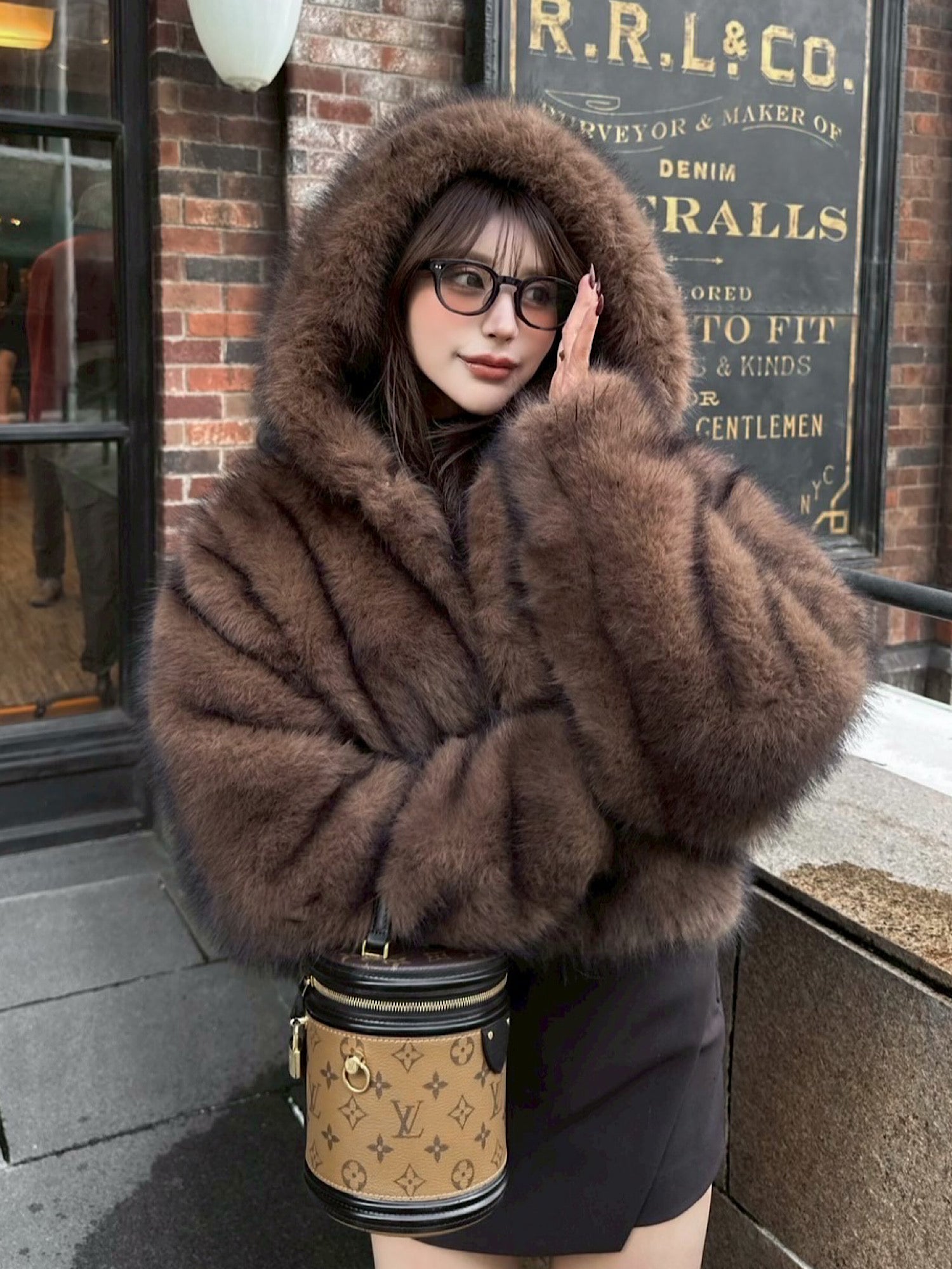 【予約】Premium eco fur hoodie coat(11月中旬〜下旬発送予定)
