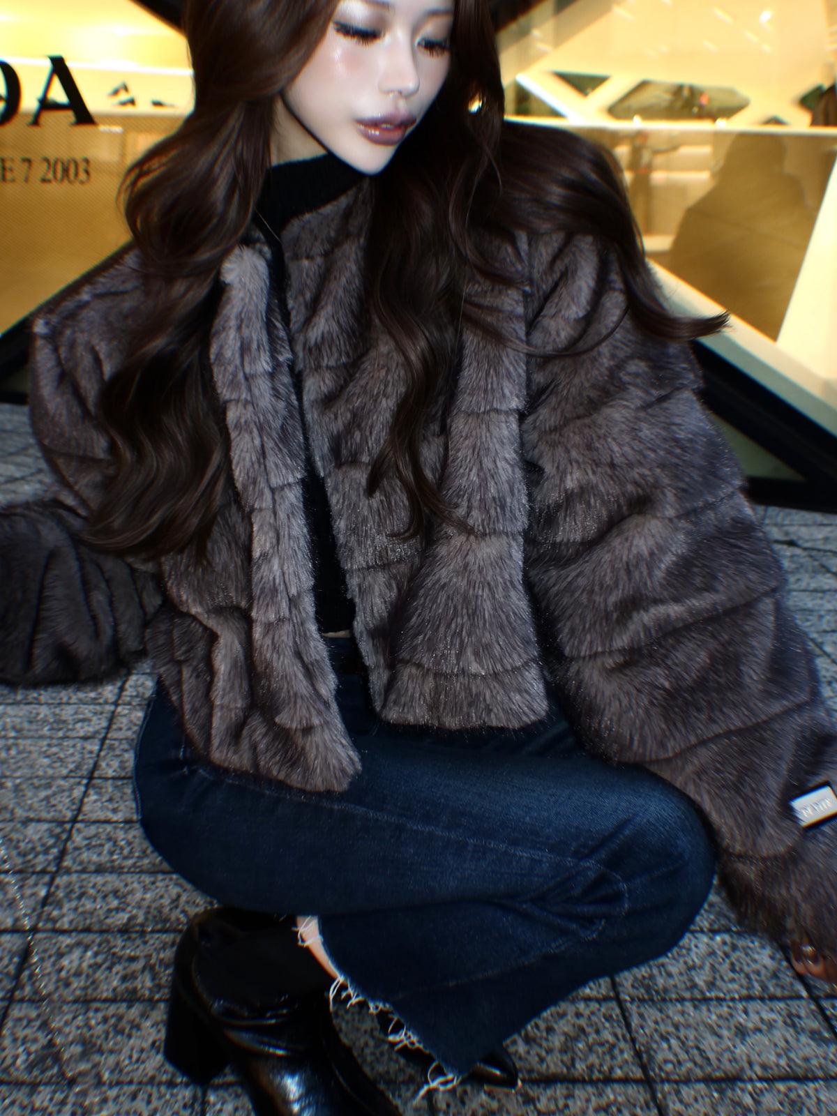 【予約】Premium eco fur switching coat(10月上旬〜11月中旬発送予定)