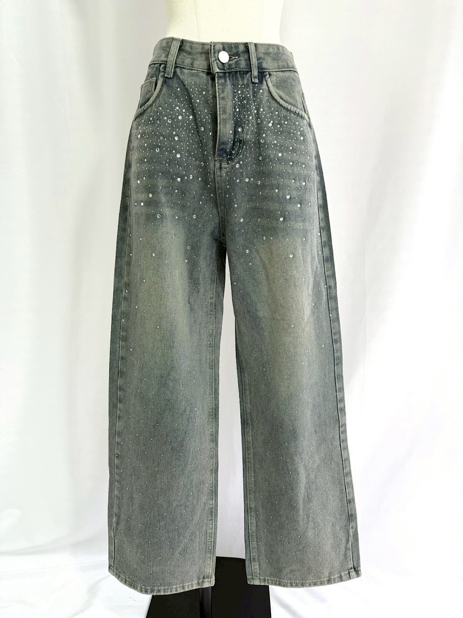 Gradation bijou loose denim