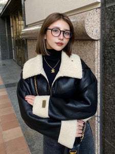 Mouton cropped jacket