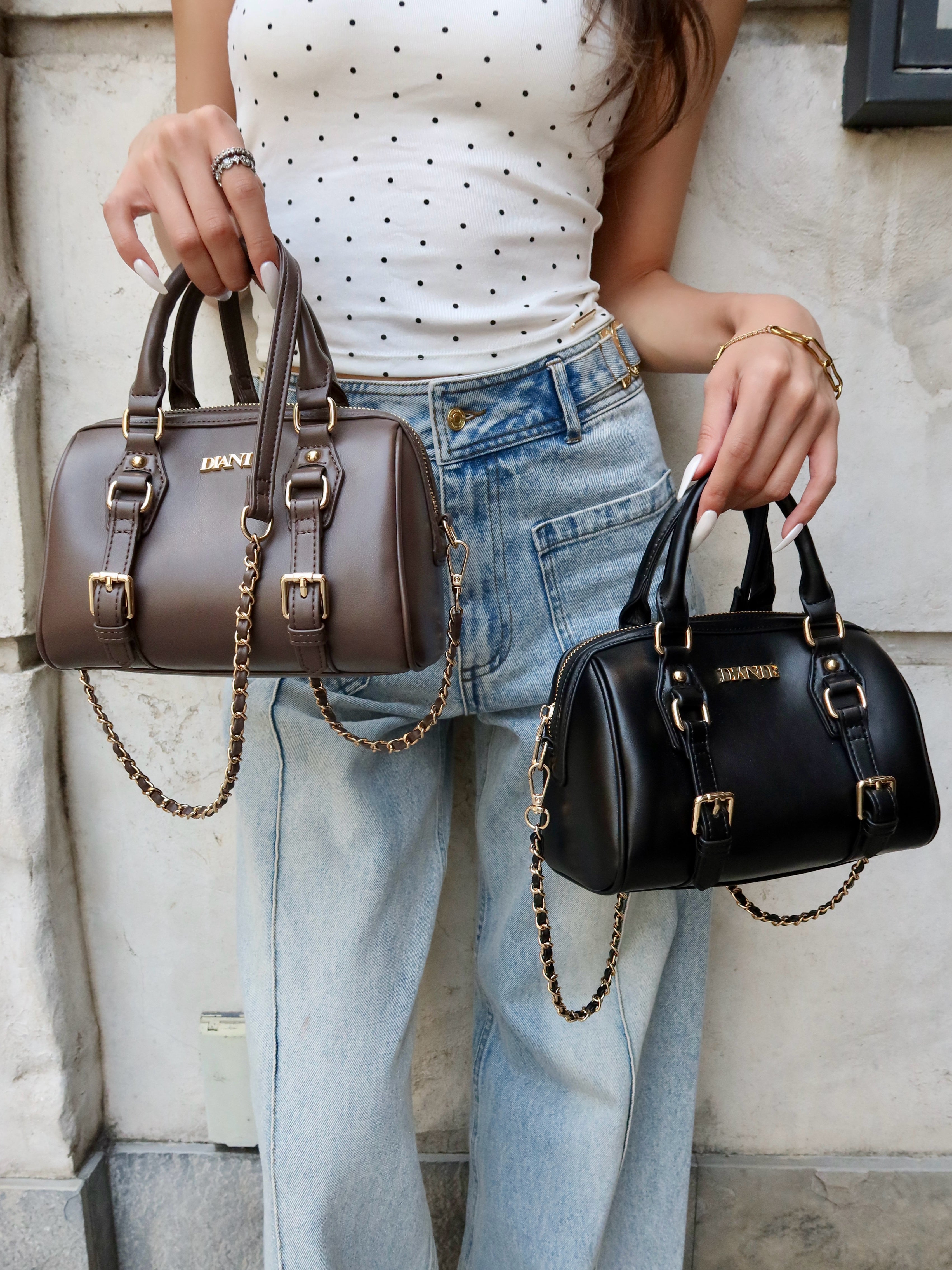 【予約】Chain belted boston bag(8月上旬発送予定)