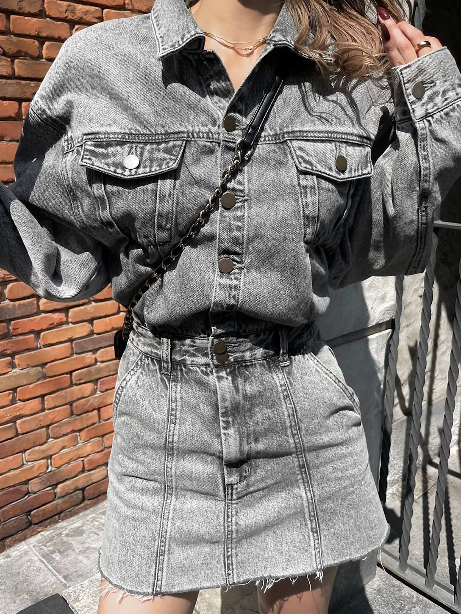 ワンピース DIANTE DAMAGE DENIM MINI DRESS DIANTE DAMAGE DENIM MINI DRESS