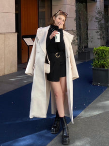 Design pocket wool maxi coat