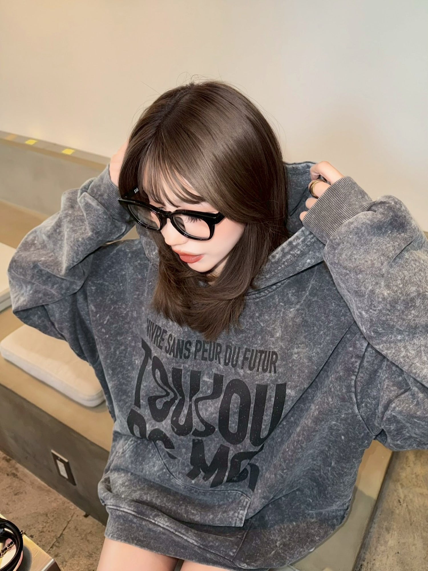 Pigment message sweat hoodie