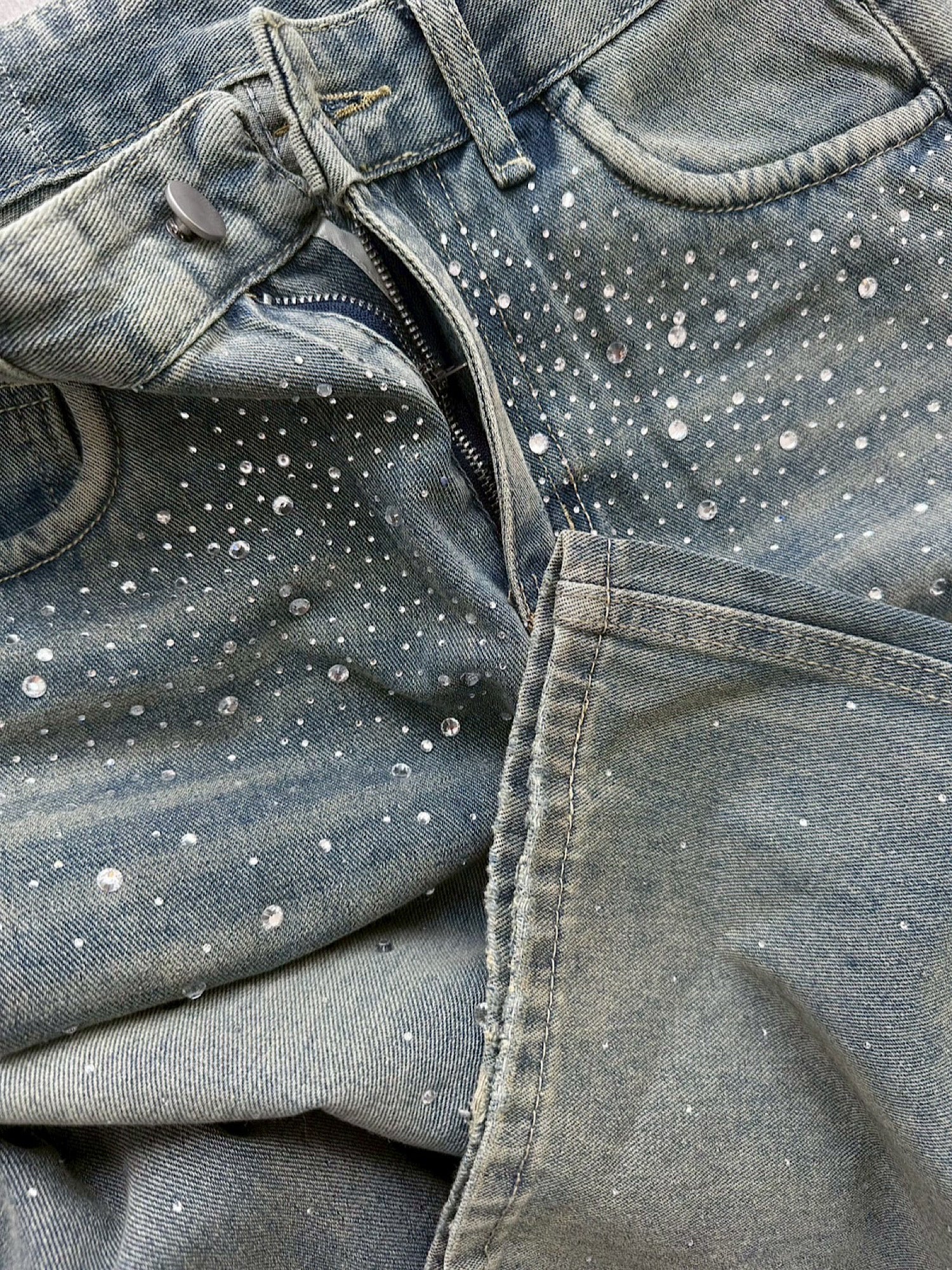 Gradation bijou loose denim