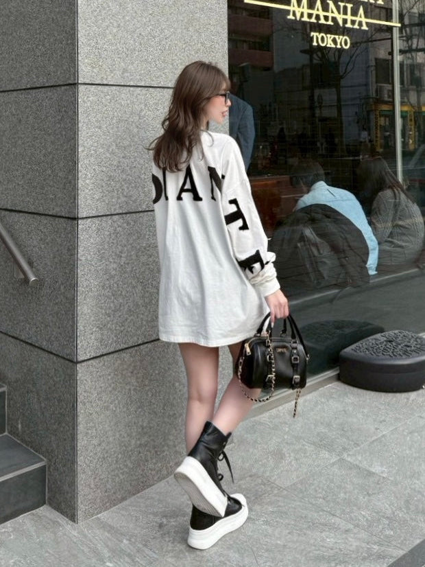 Fur print logo long sleeve Tee