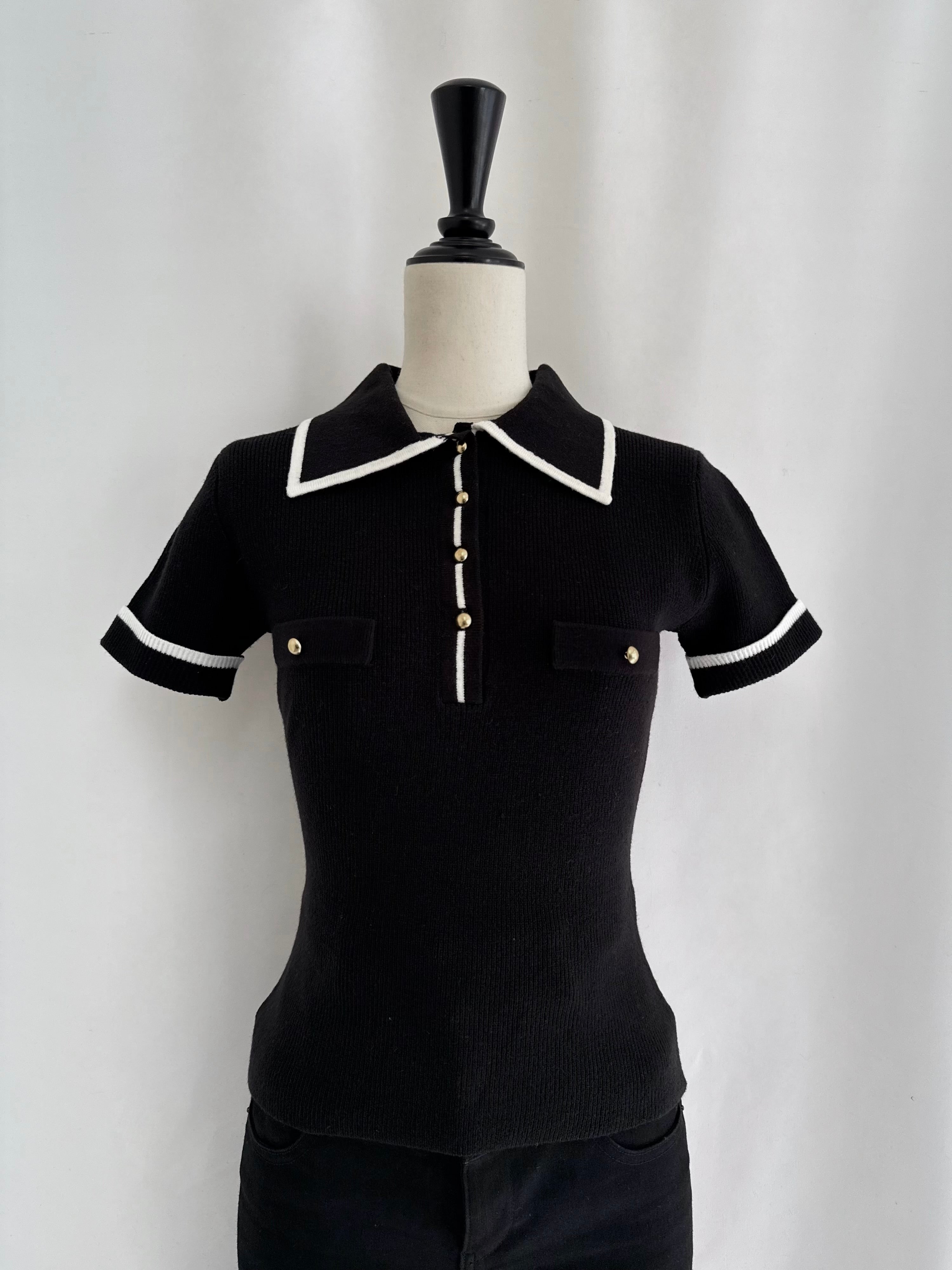 Big collar half sleeve rib knit | DIANTÉ (ディアンテ)公式通販サイト