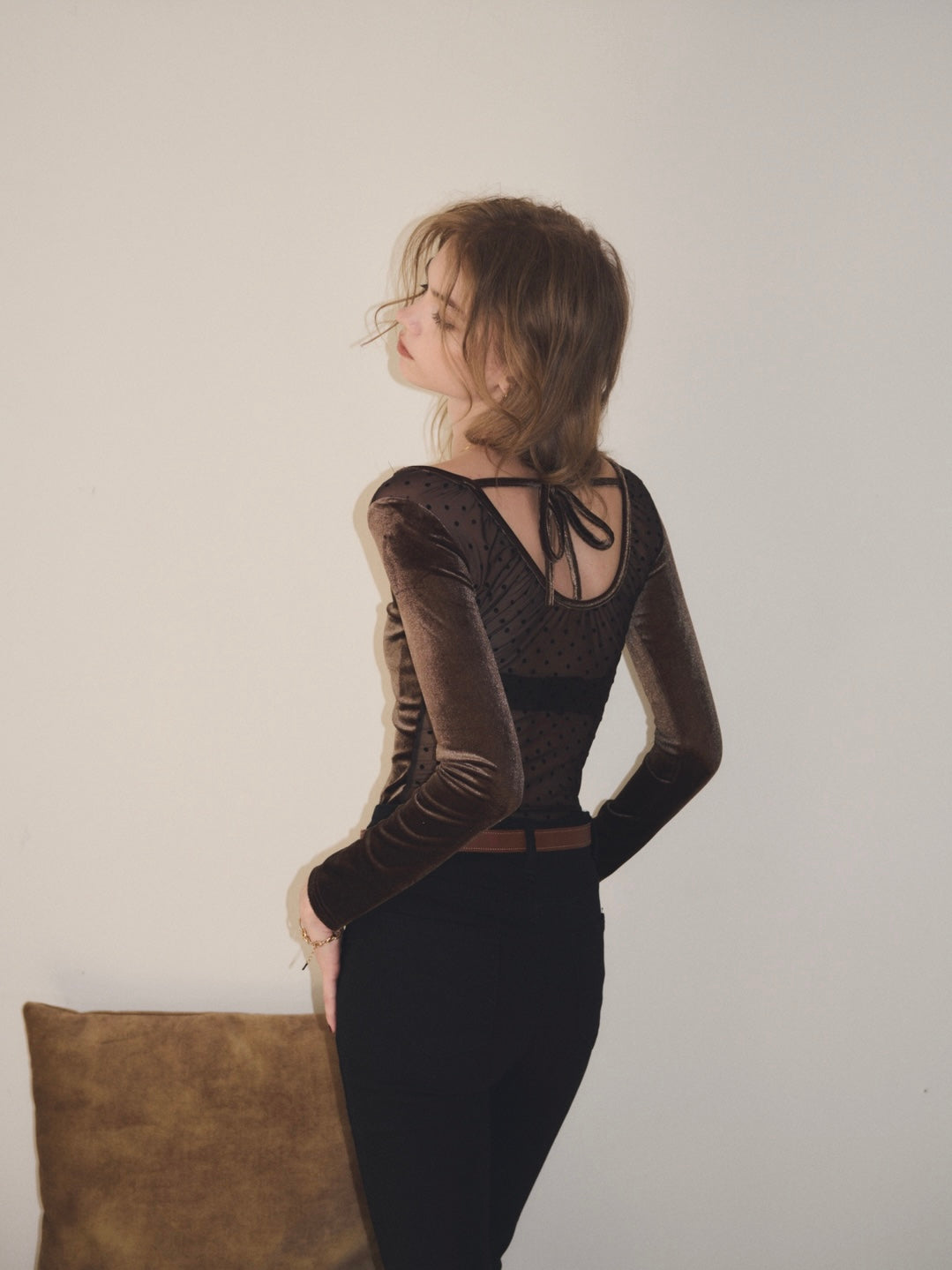 【予約】Back sheer velor tops(9月上旬発送予定)
