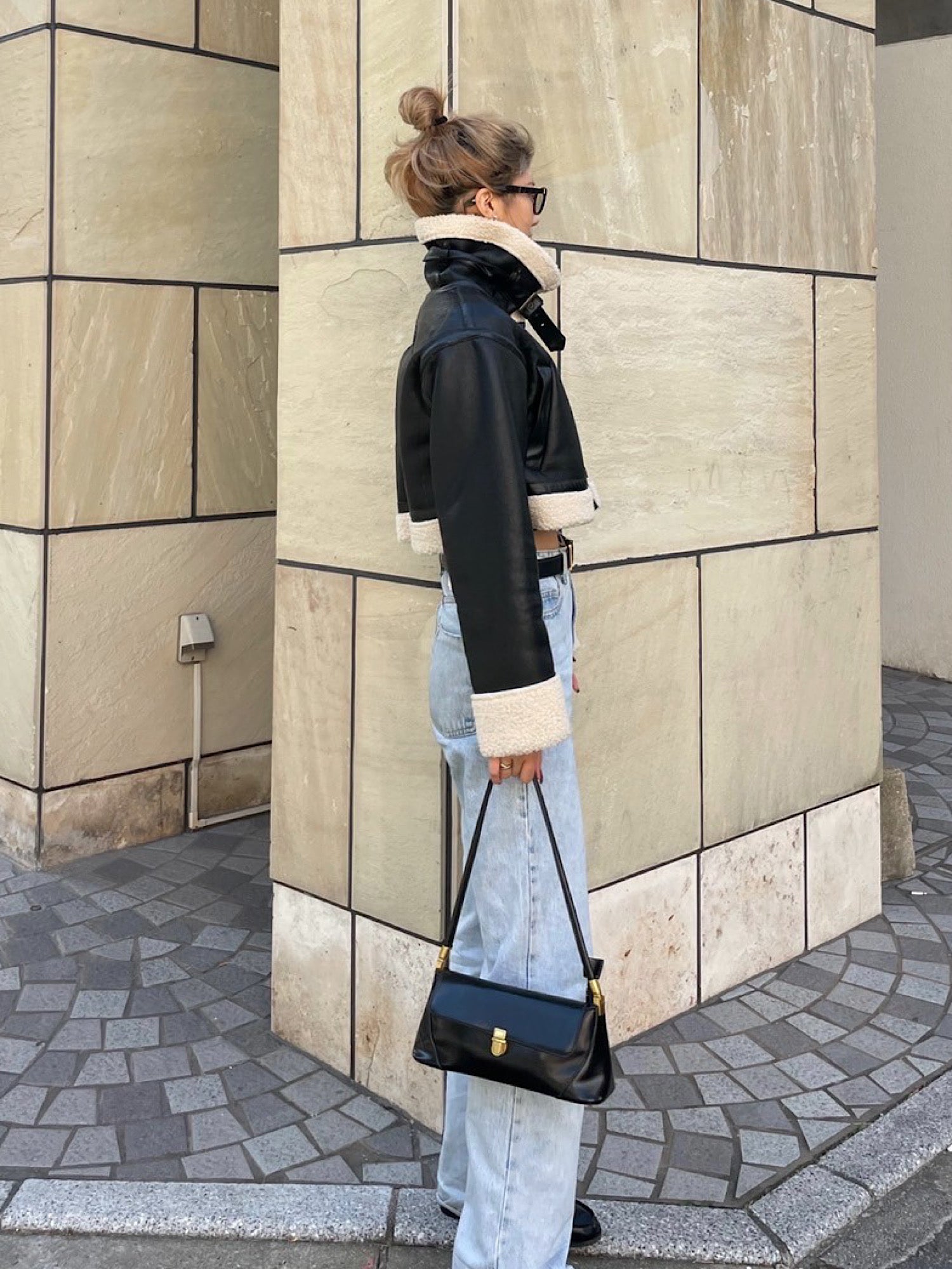 Mouton cropped jacket