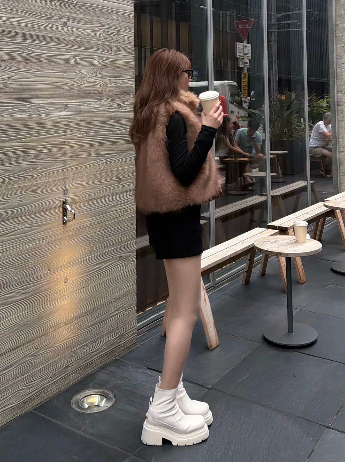 【予約】Premium eco fur belted vest （11月中旬発送予定）