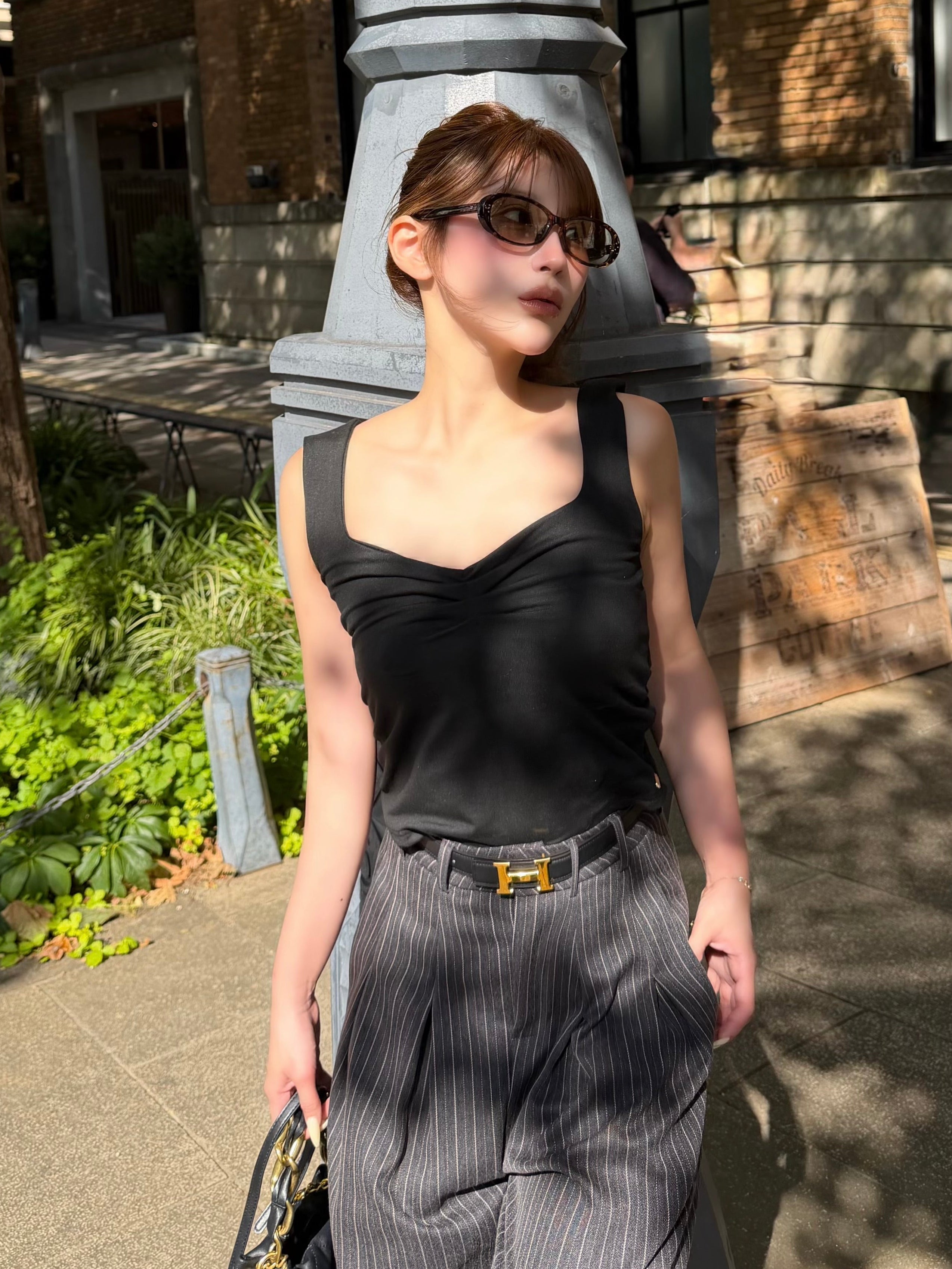 Front gather tank top