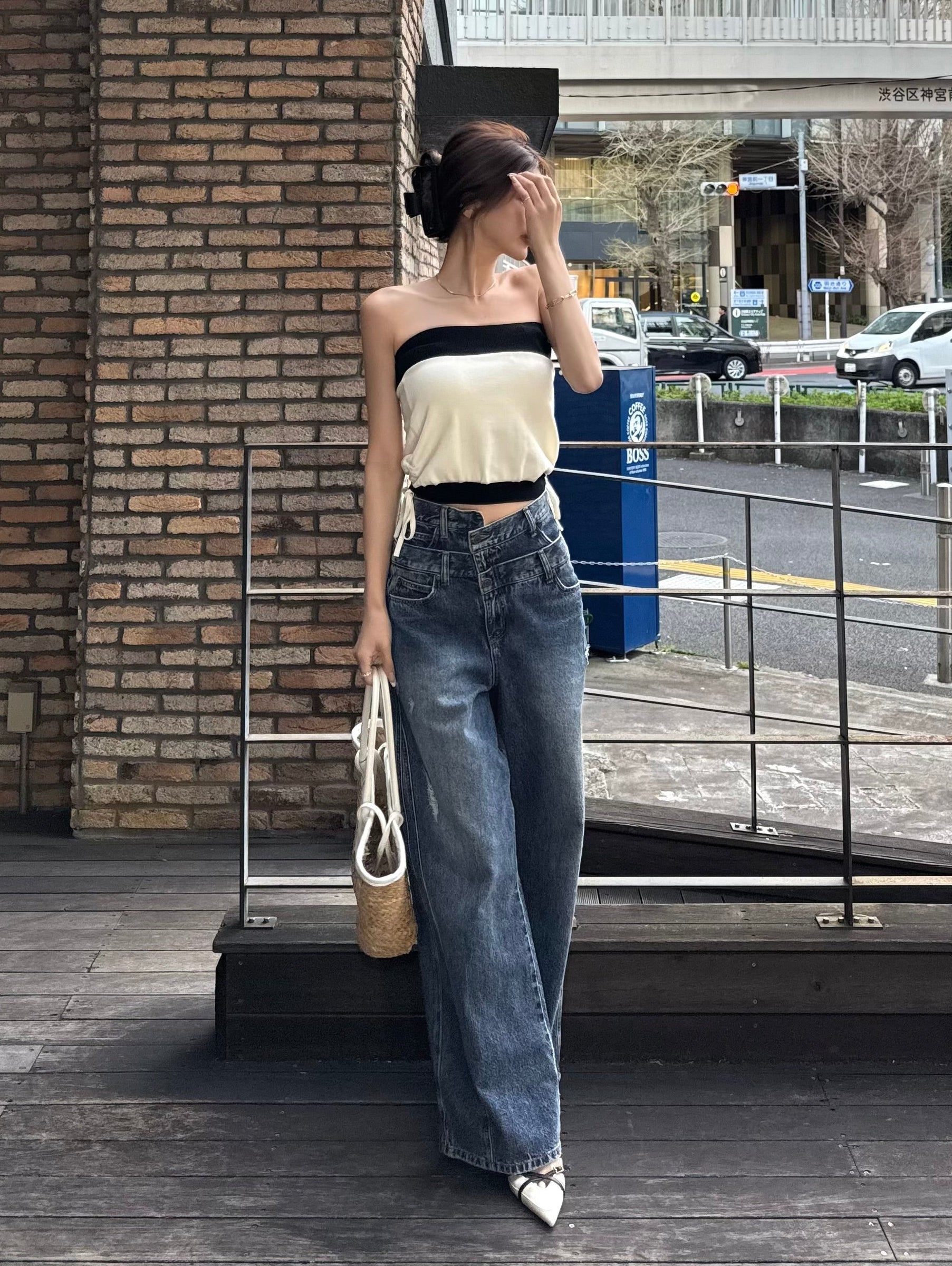 Waist layered loose denim | DIANTÉ (ディアンテ)公式通販サイト