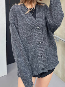 Melange over knit cardigan