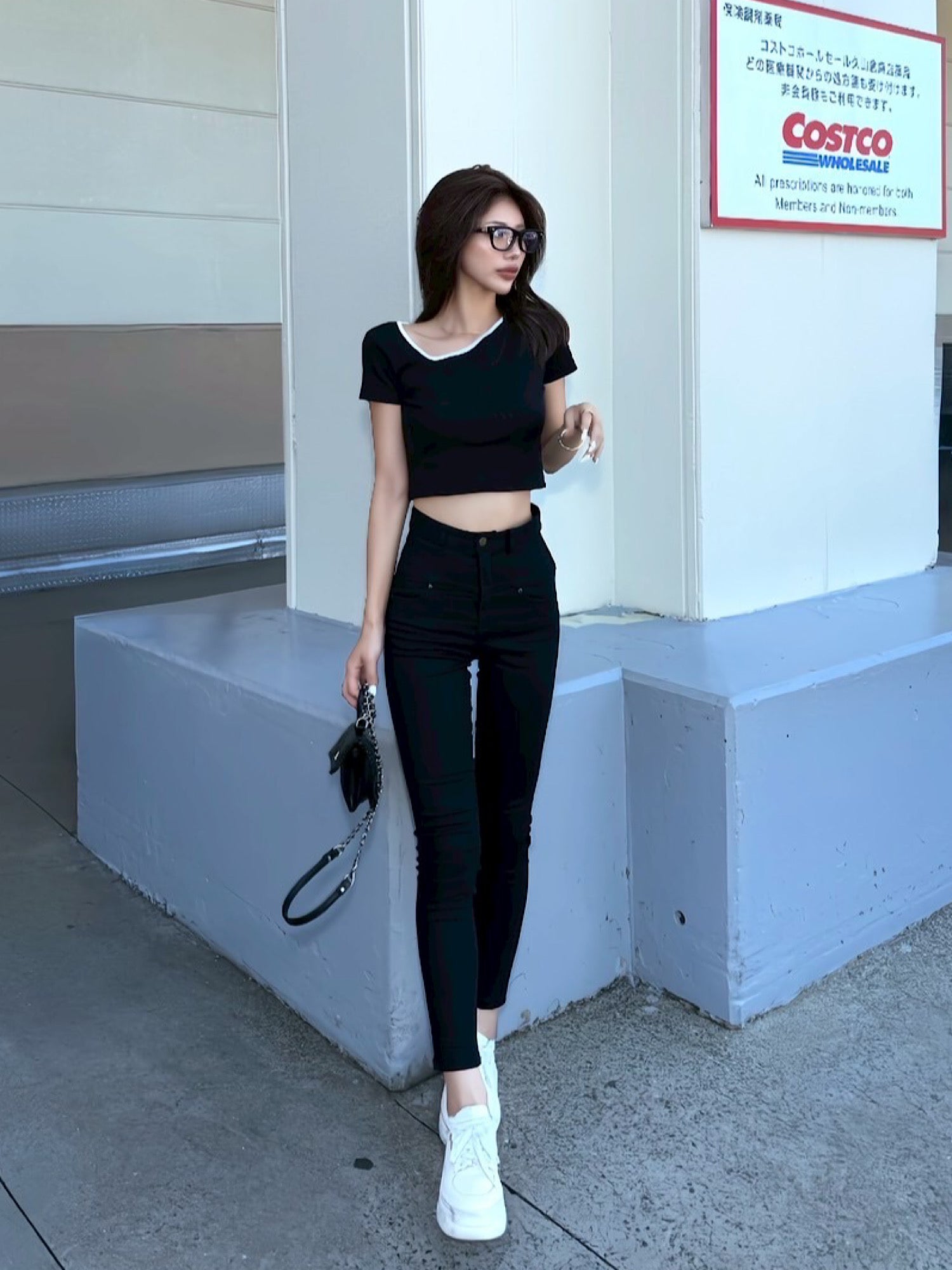 High waist skinny denim