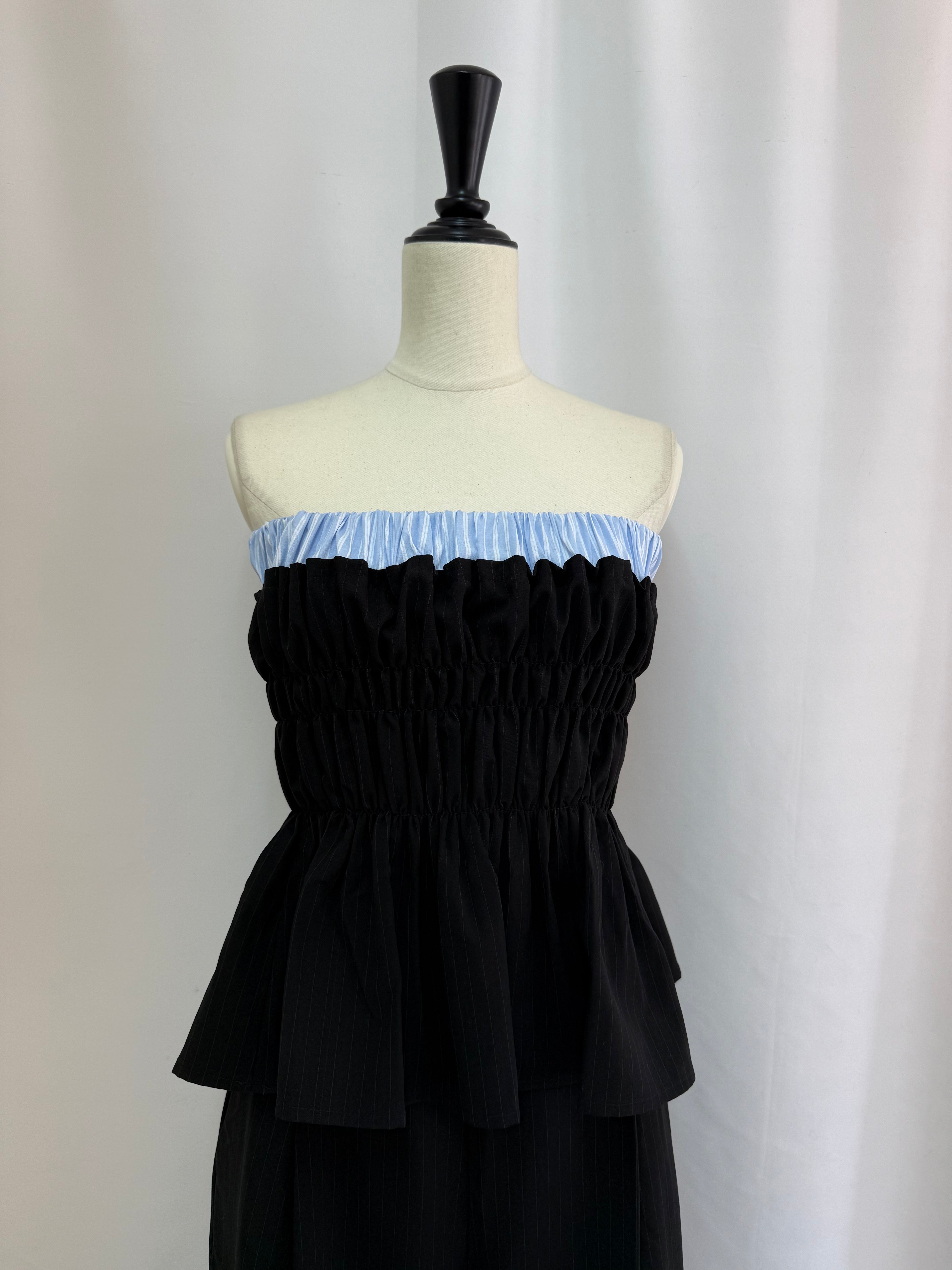 Layered peplum bare top(SETUP着用可)