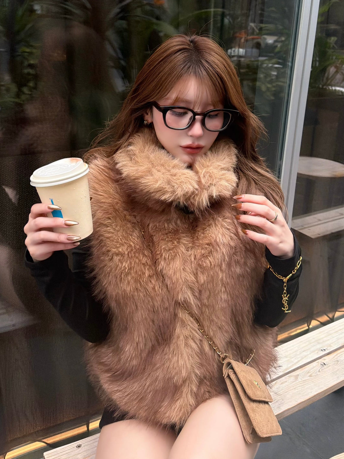 【予約】Premium eco fur belted vest （11月中旬発送予定）