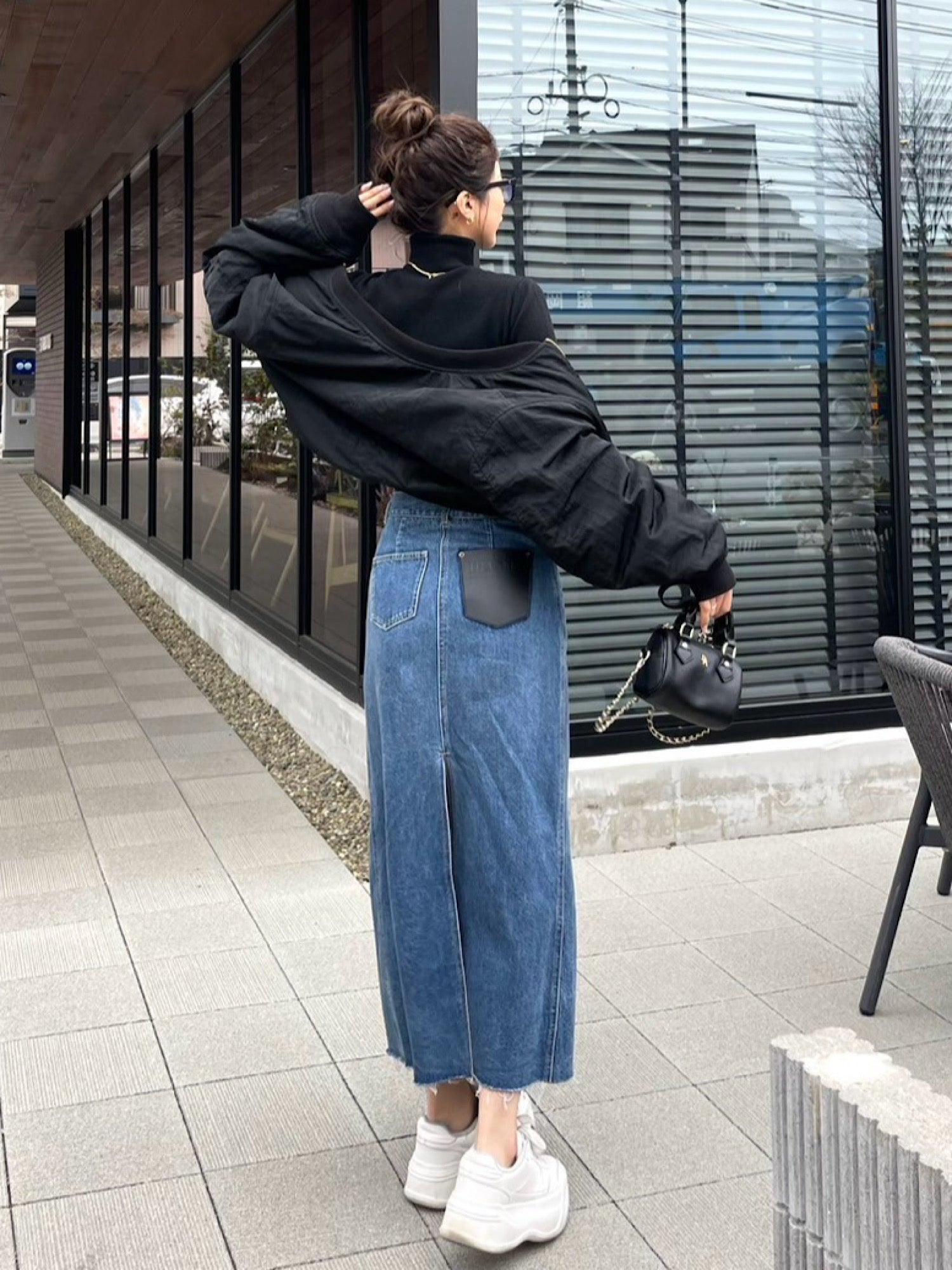 【予約】Layered slit denim skirt(5月下旬〜6月上旬発送予定)